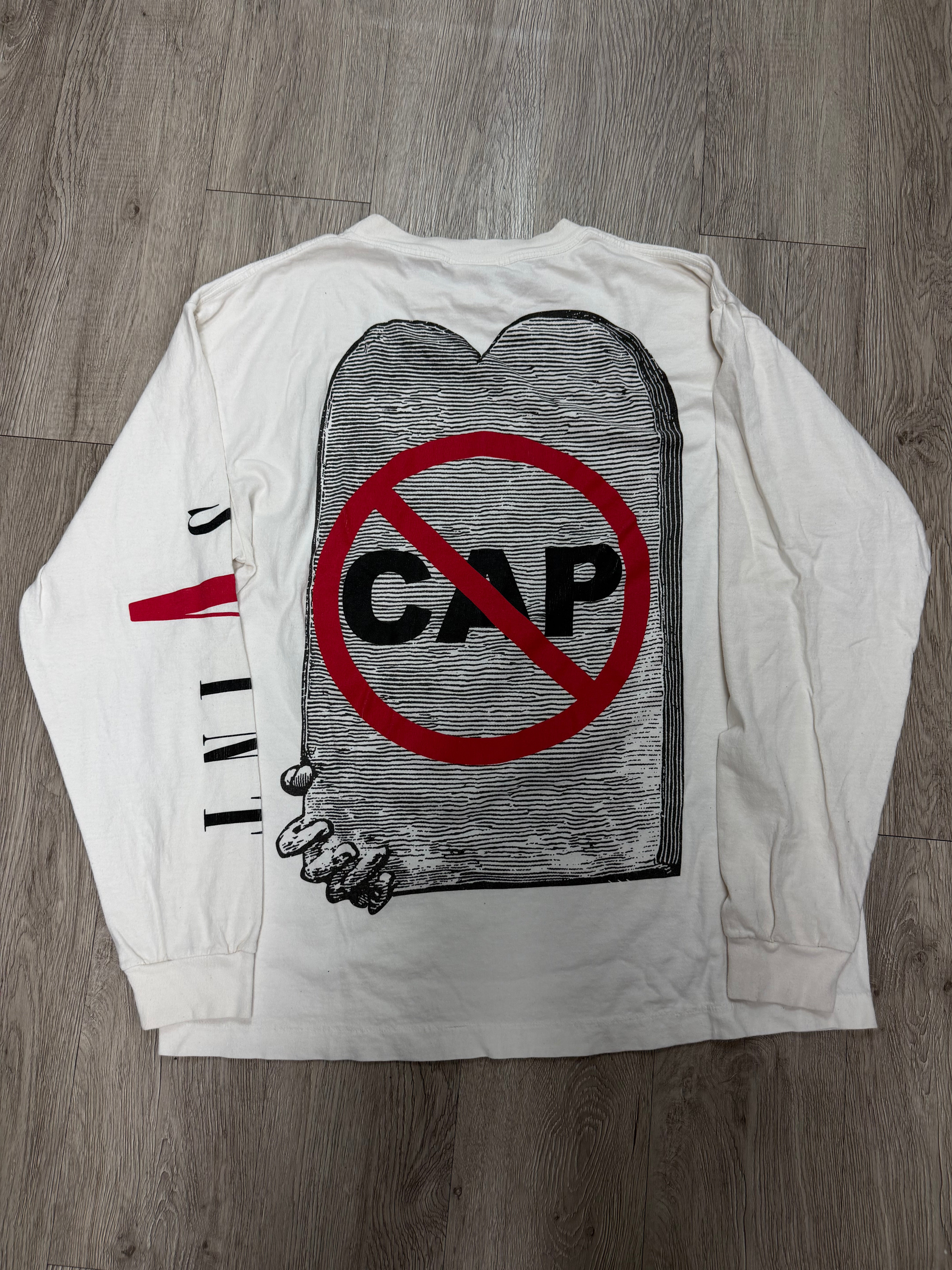 Saint Michael x Vlone Jesus RIP White Red LS Tee