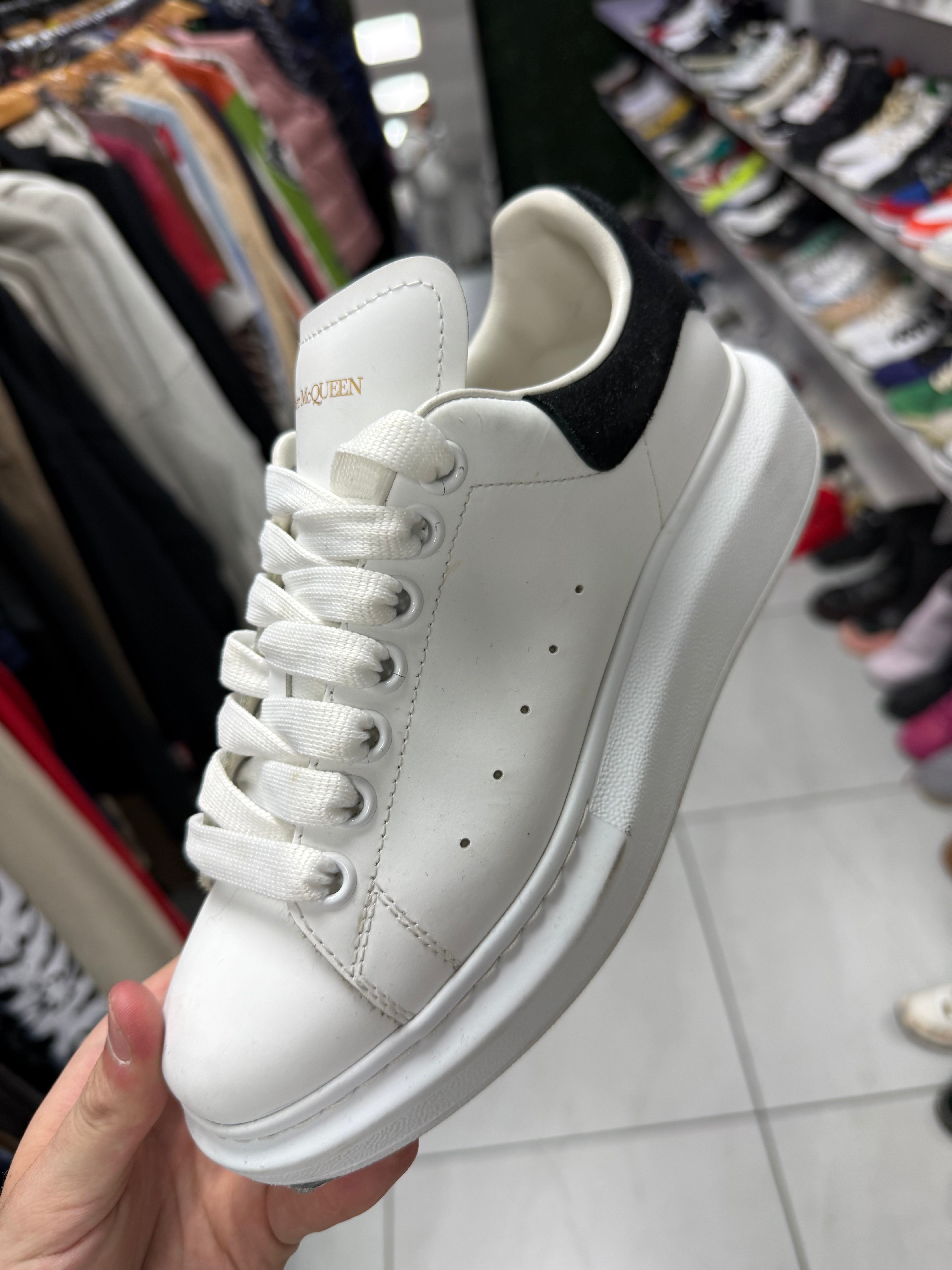 Alexander McQueen Black White Used 37.5 (US 4.5) No Box