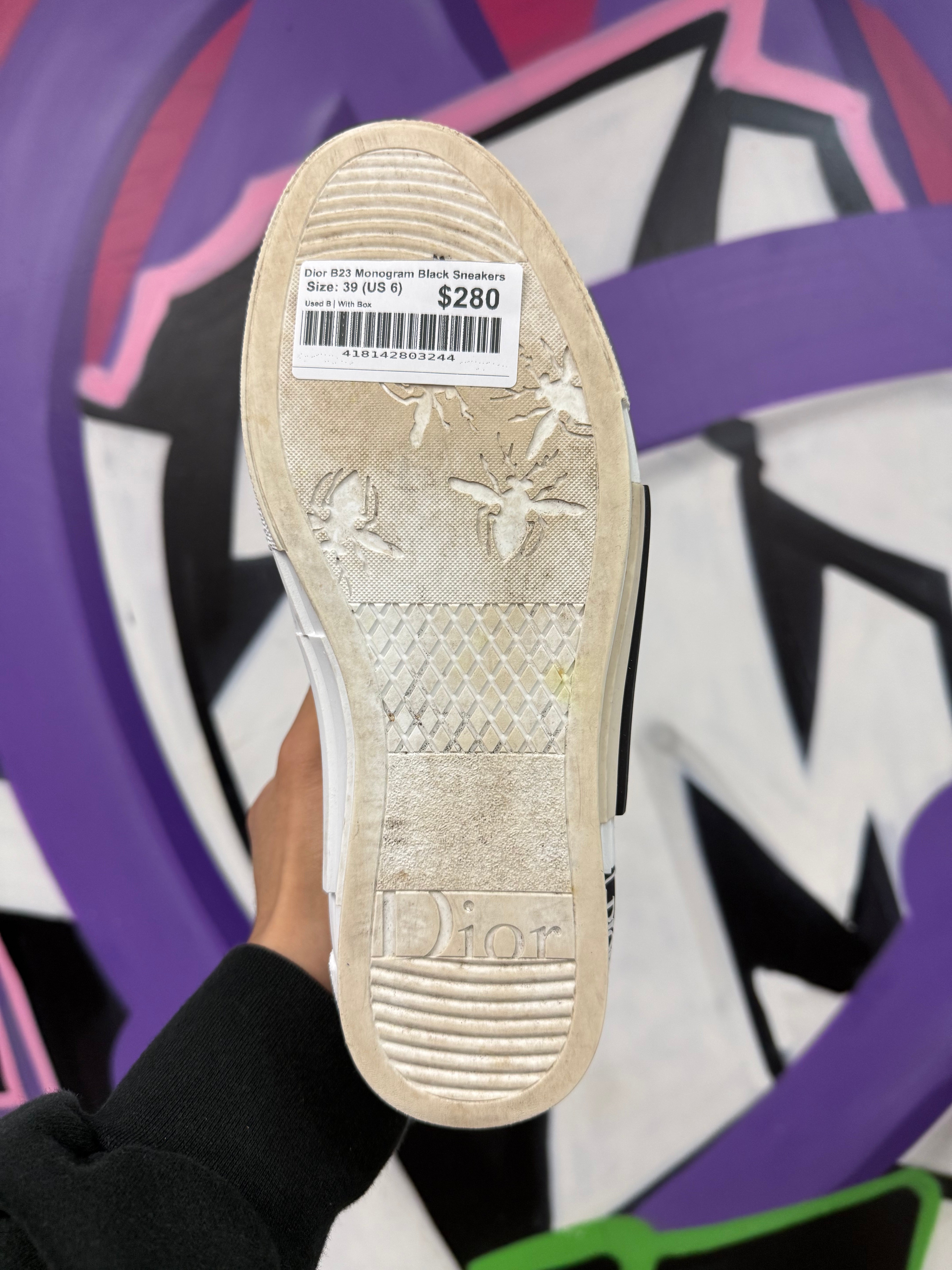 Dior B23 Monogram Black Sneakers