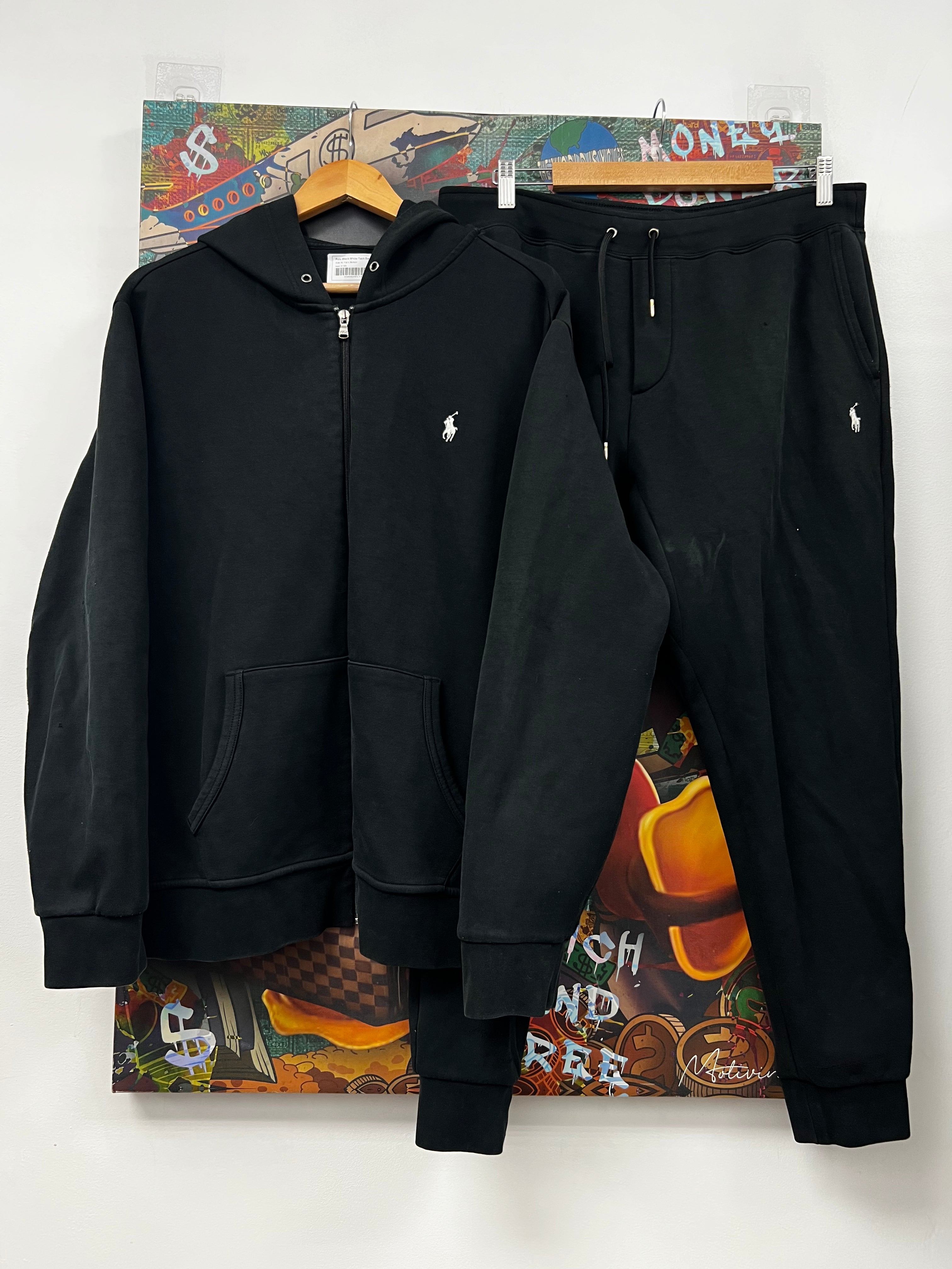 Polo Black White Tech Sweatsuit