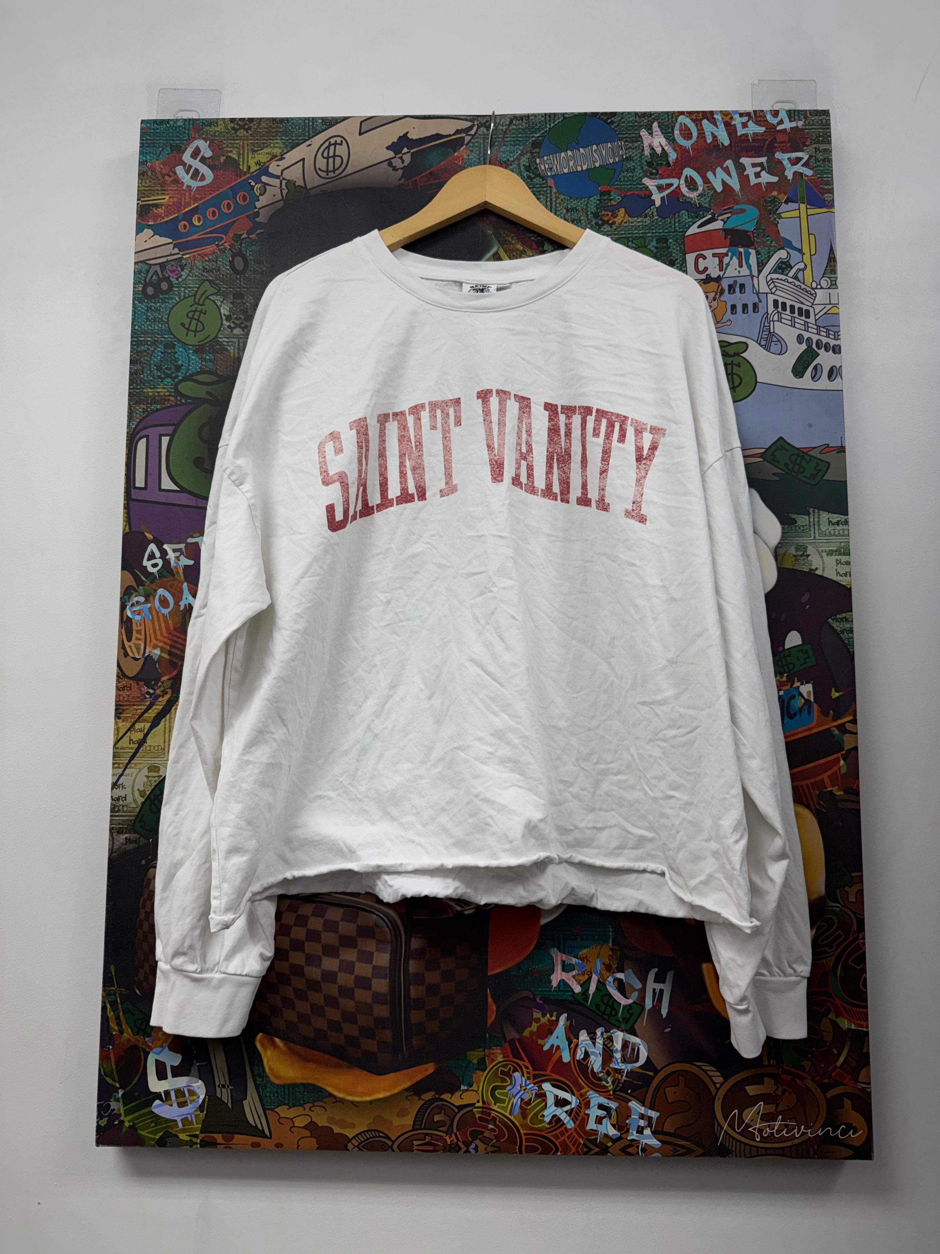 Saint Vanity White Red Arc Logo Long Sleeve