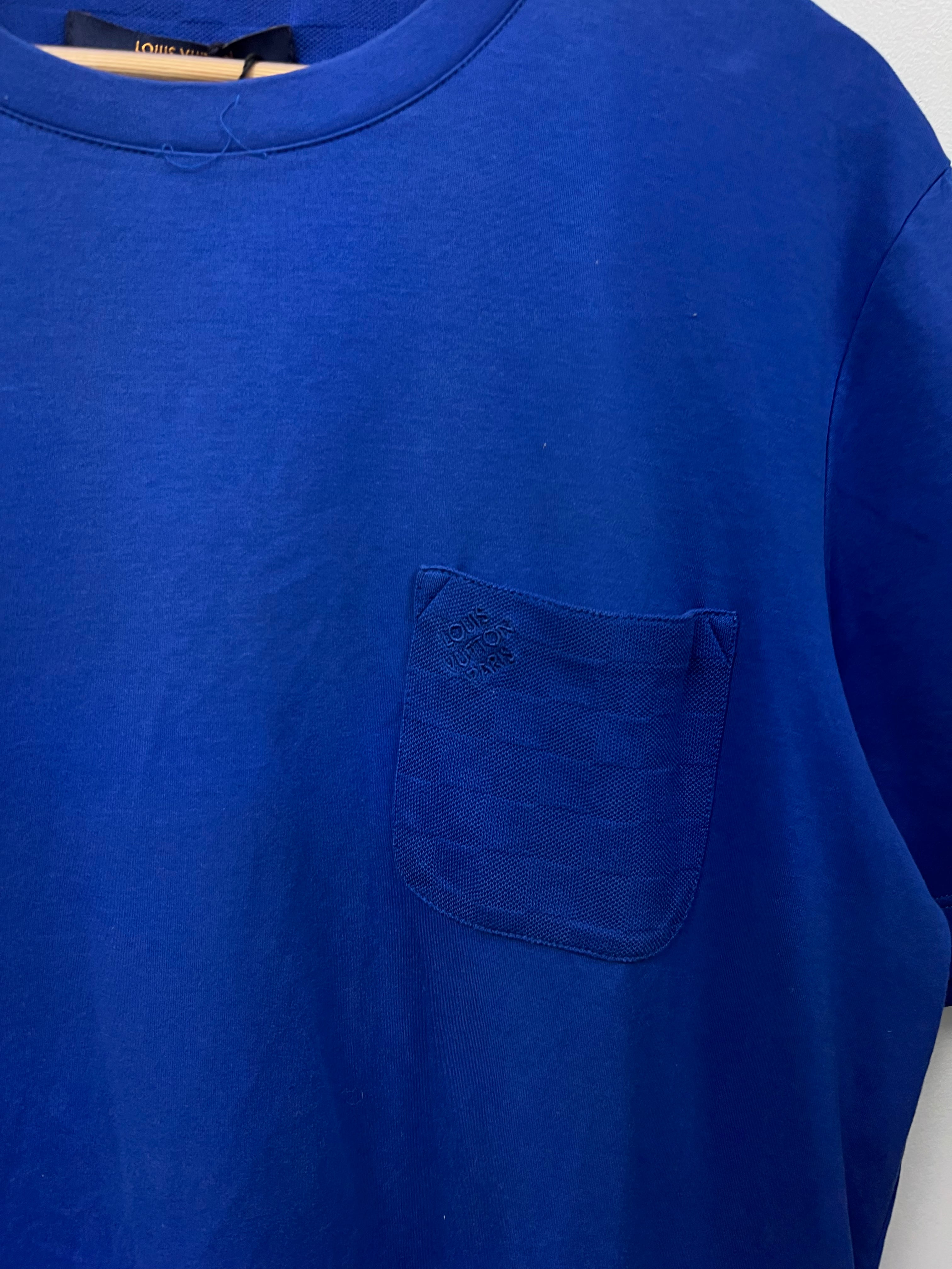 Louis Vuitton Blue Damier Pocket Logo Tee
