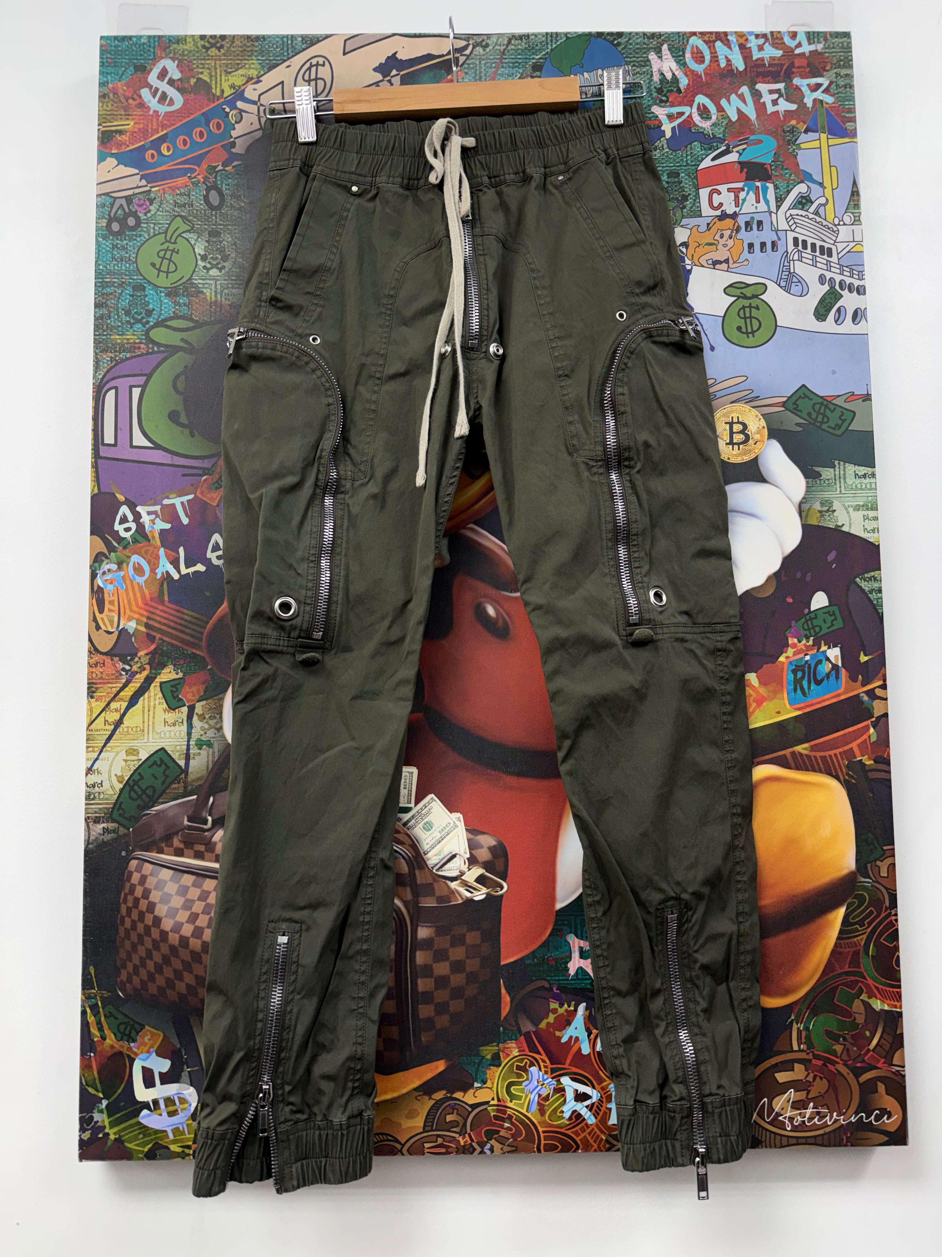 Rick Owens Olive Bosco Bauhaus Cargo Pants