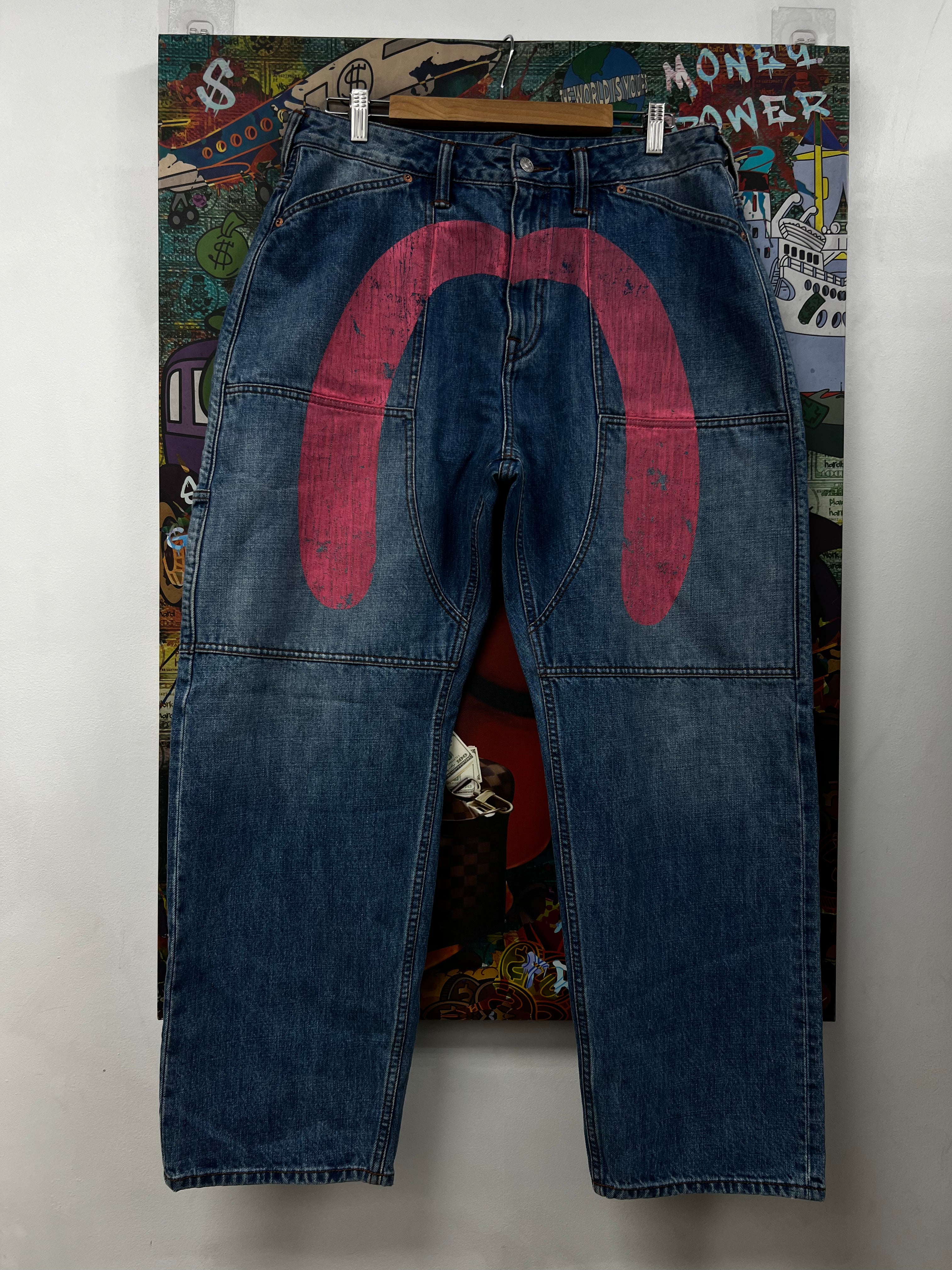 Evisu Light Wash Pink Jeans