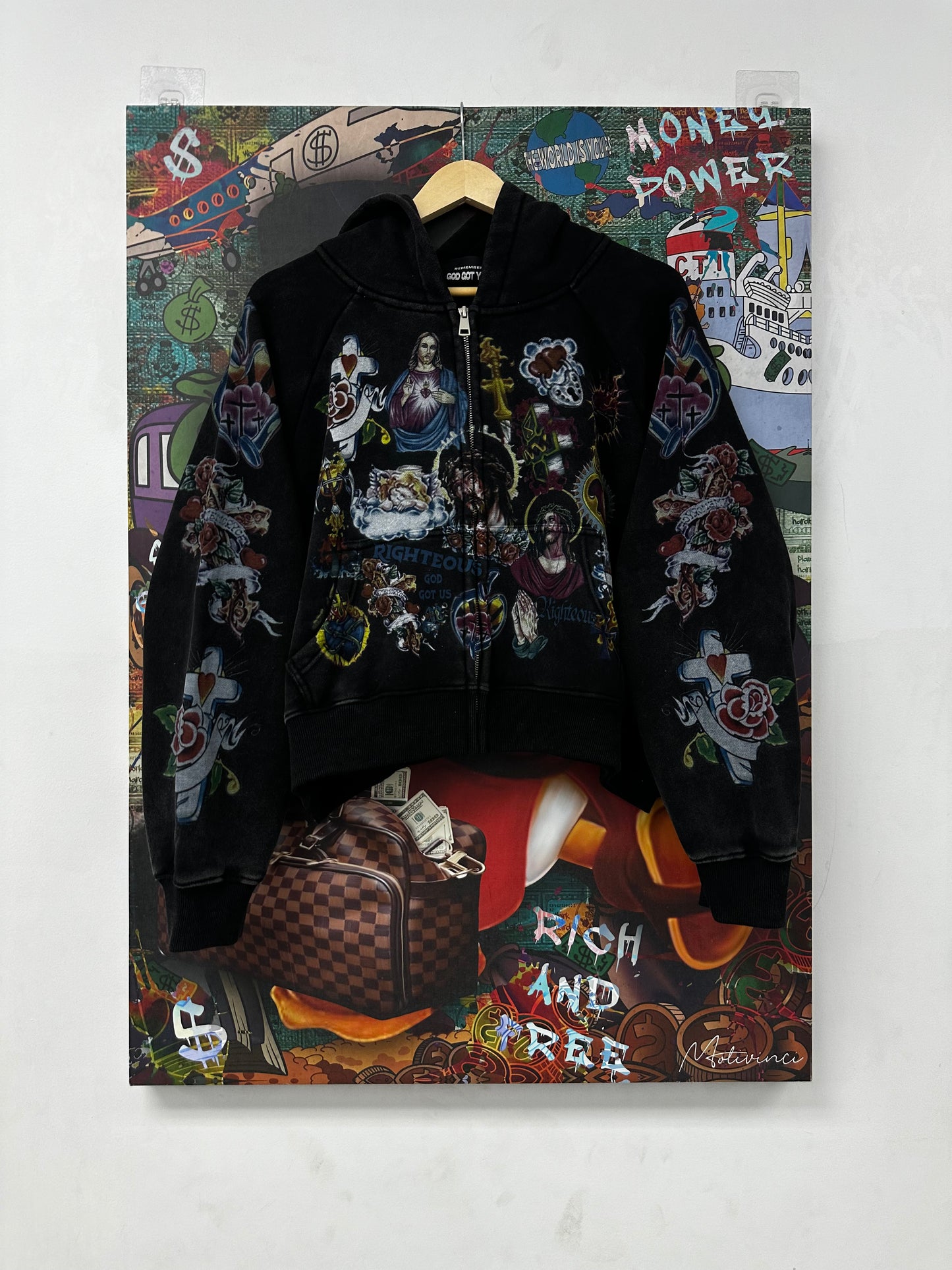 Righteous Risen King Zip Up Black