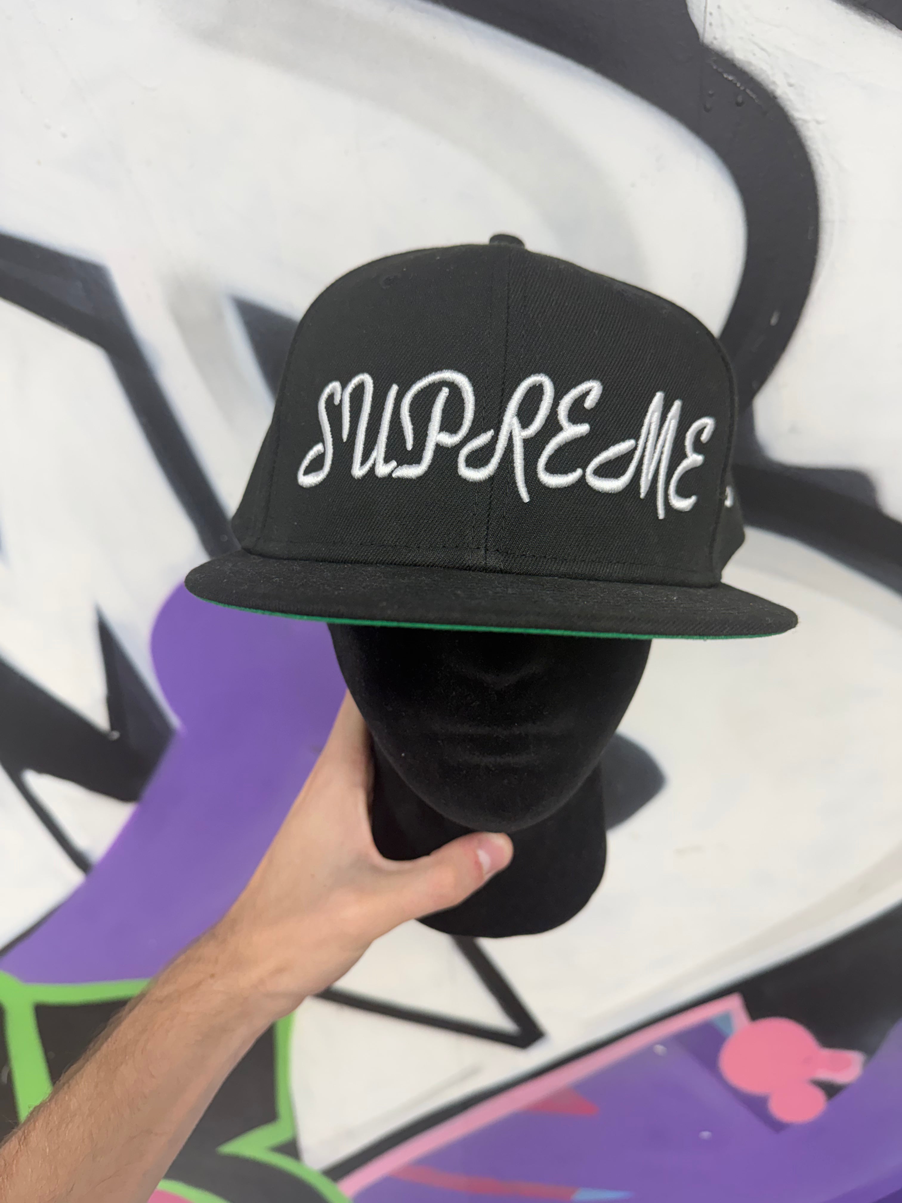 Supreme Black Scripture Hat