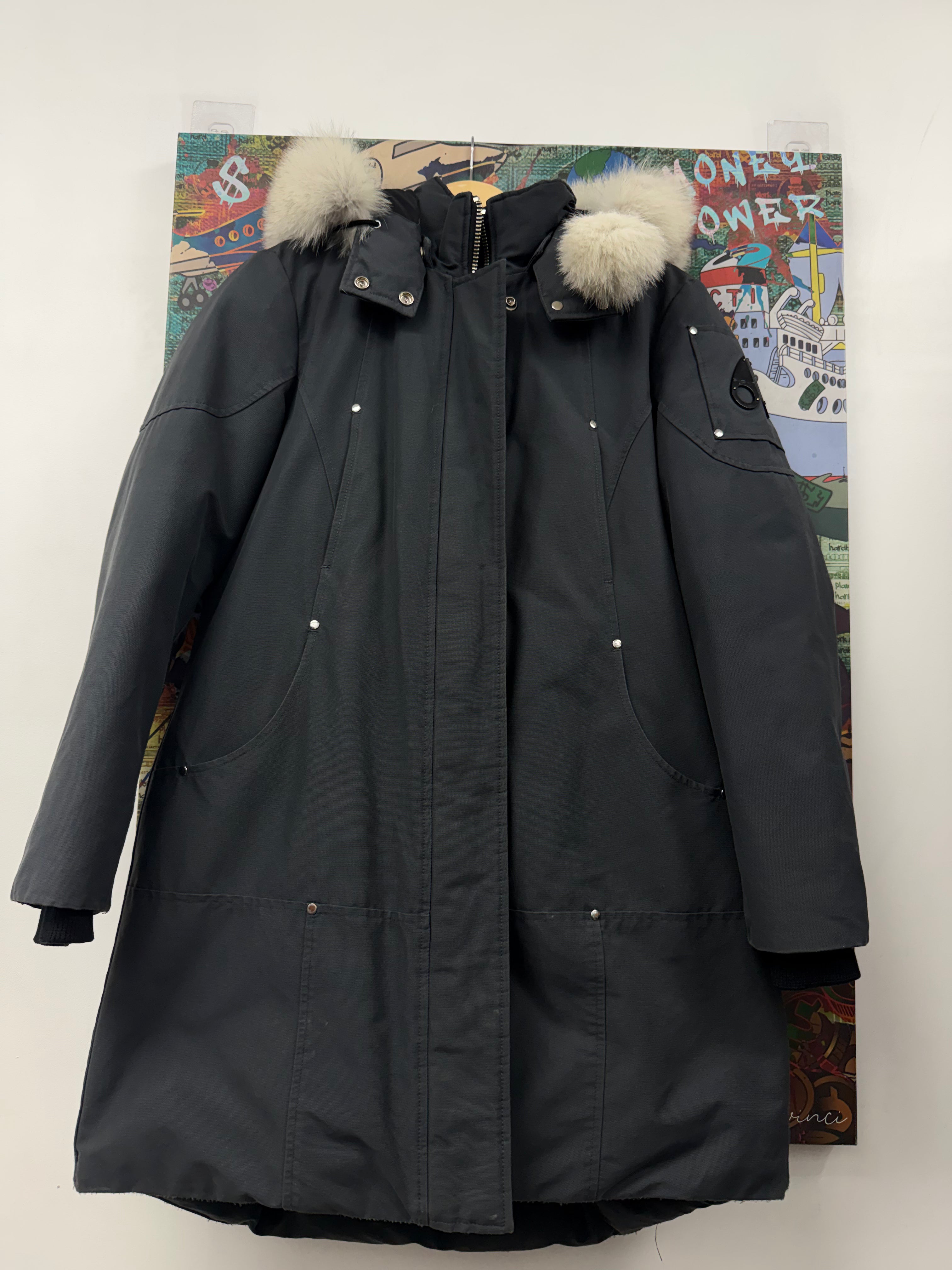 Moose Knuckles Grey White Fur Parka (Women's) Jacket