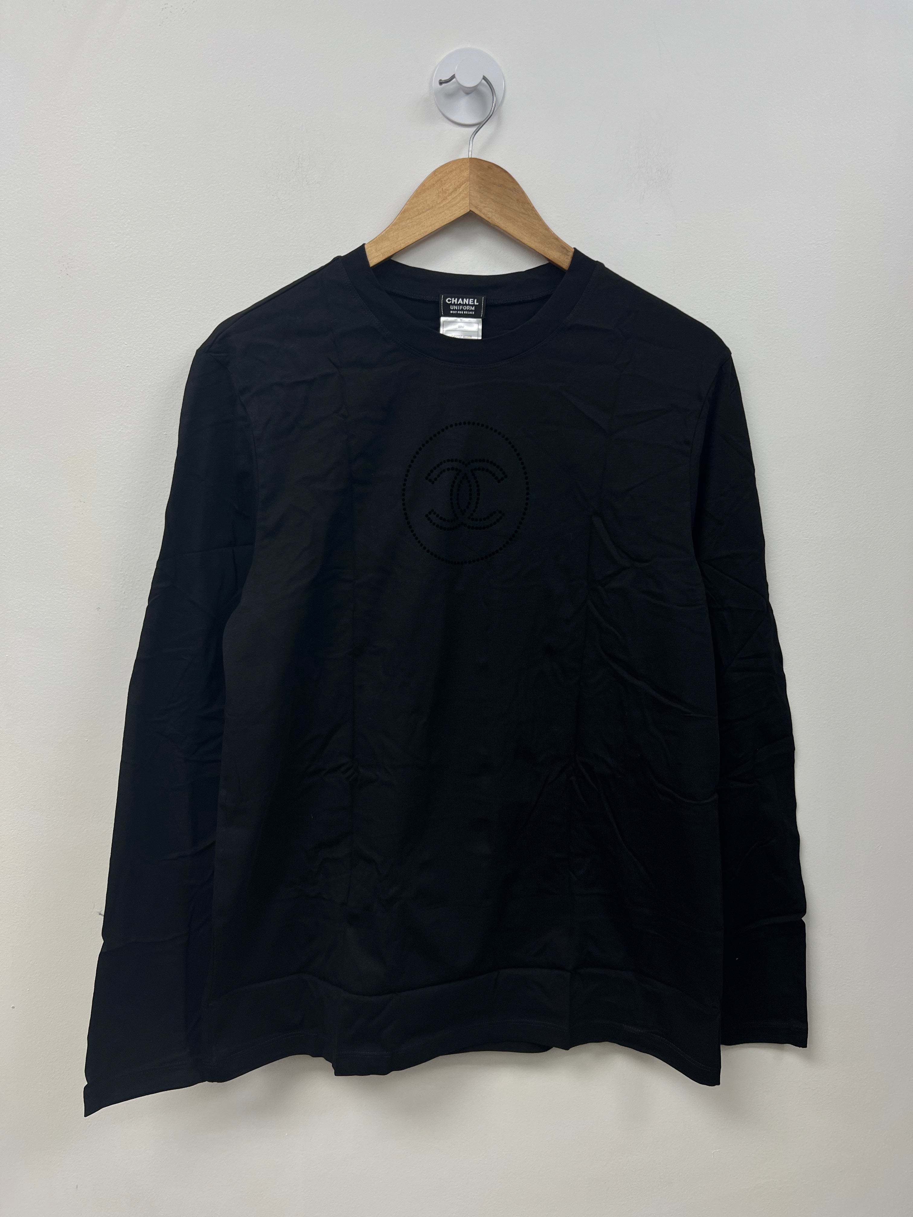 Chanel Black Chest Logo Uniform Long Sleeve