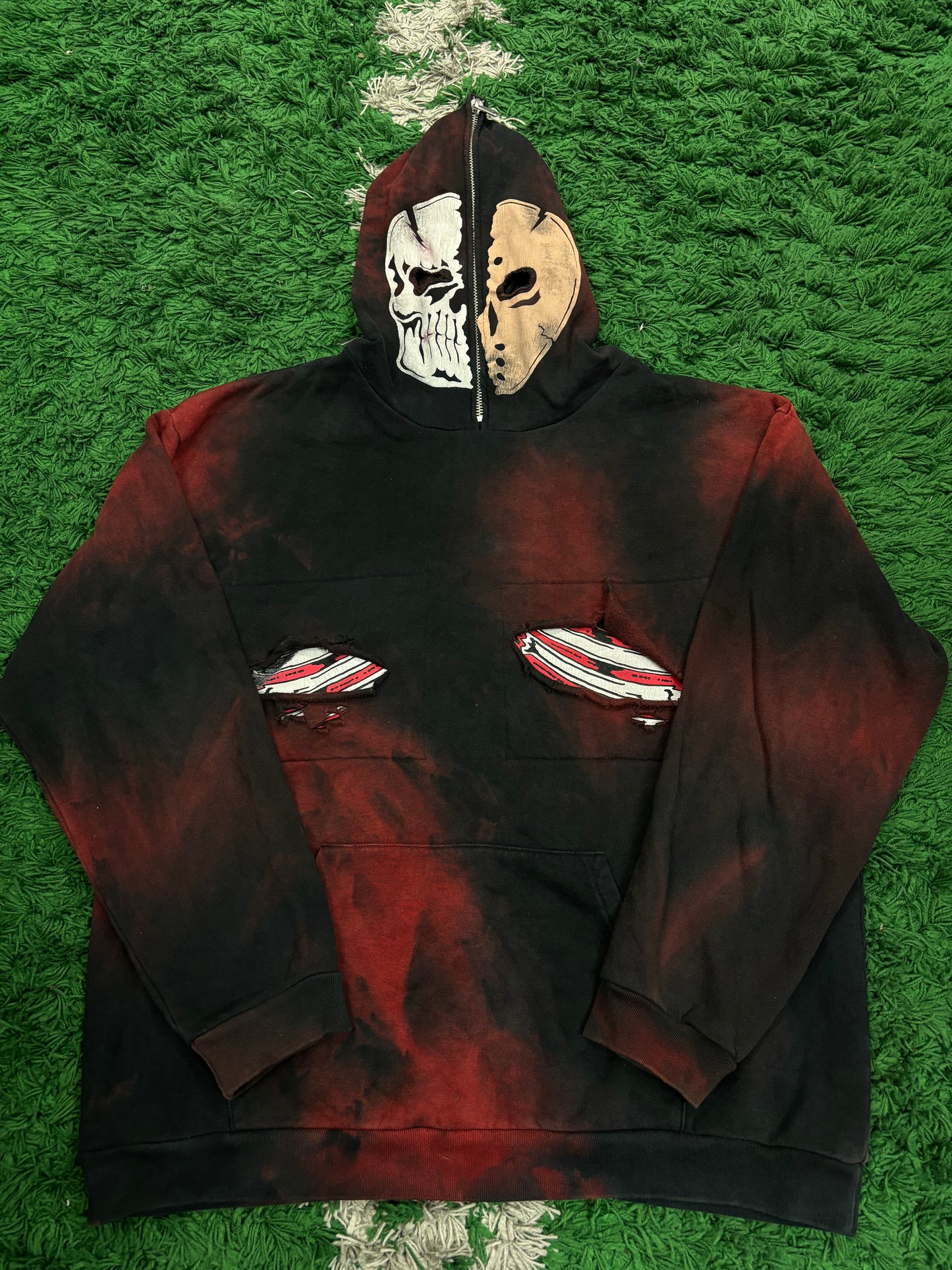 Warren Lotas Hoodie Red Black Zip Used XXL