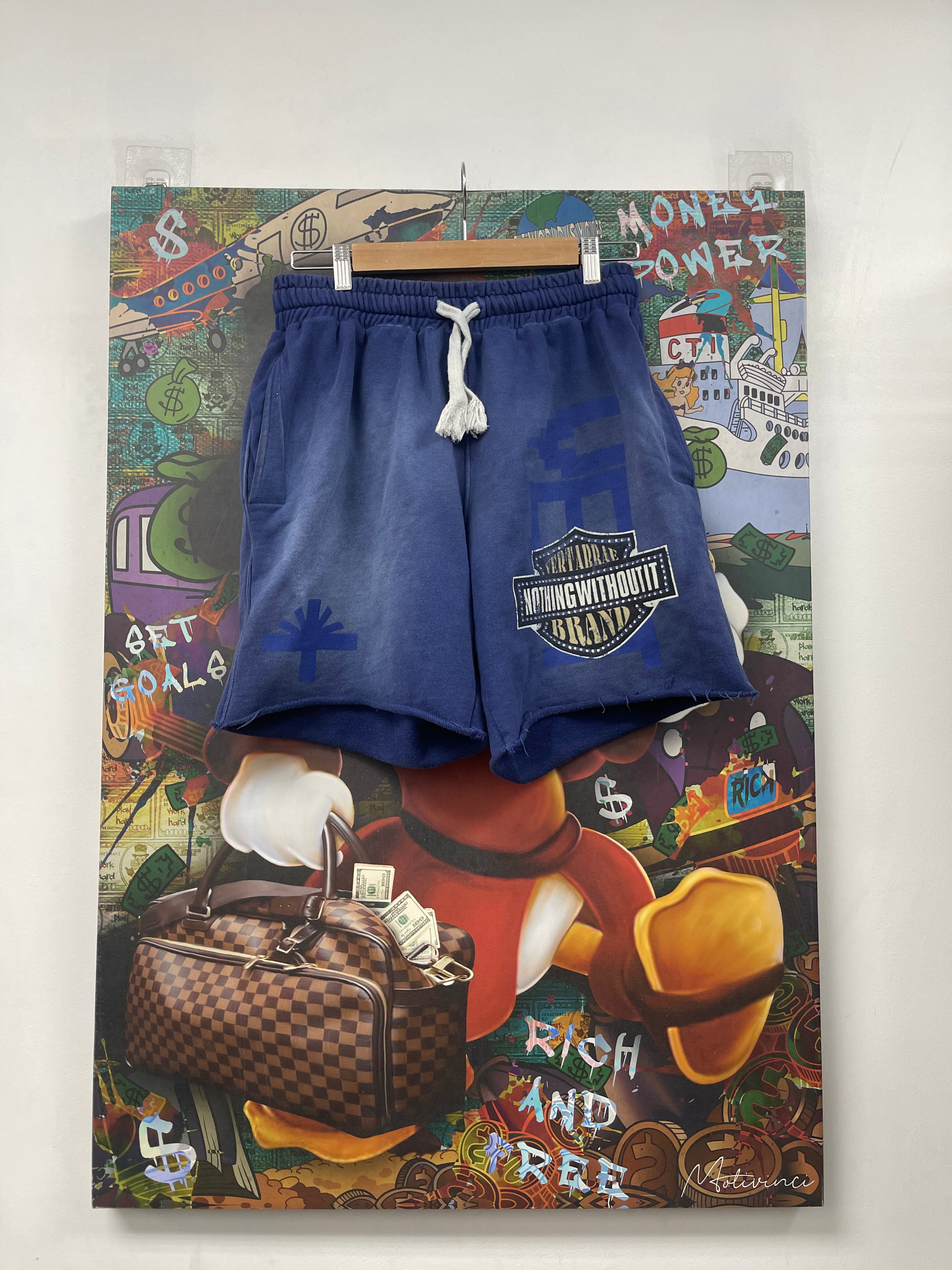Vertabrae Blue Harley Davidson Shorts
