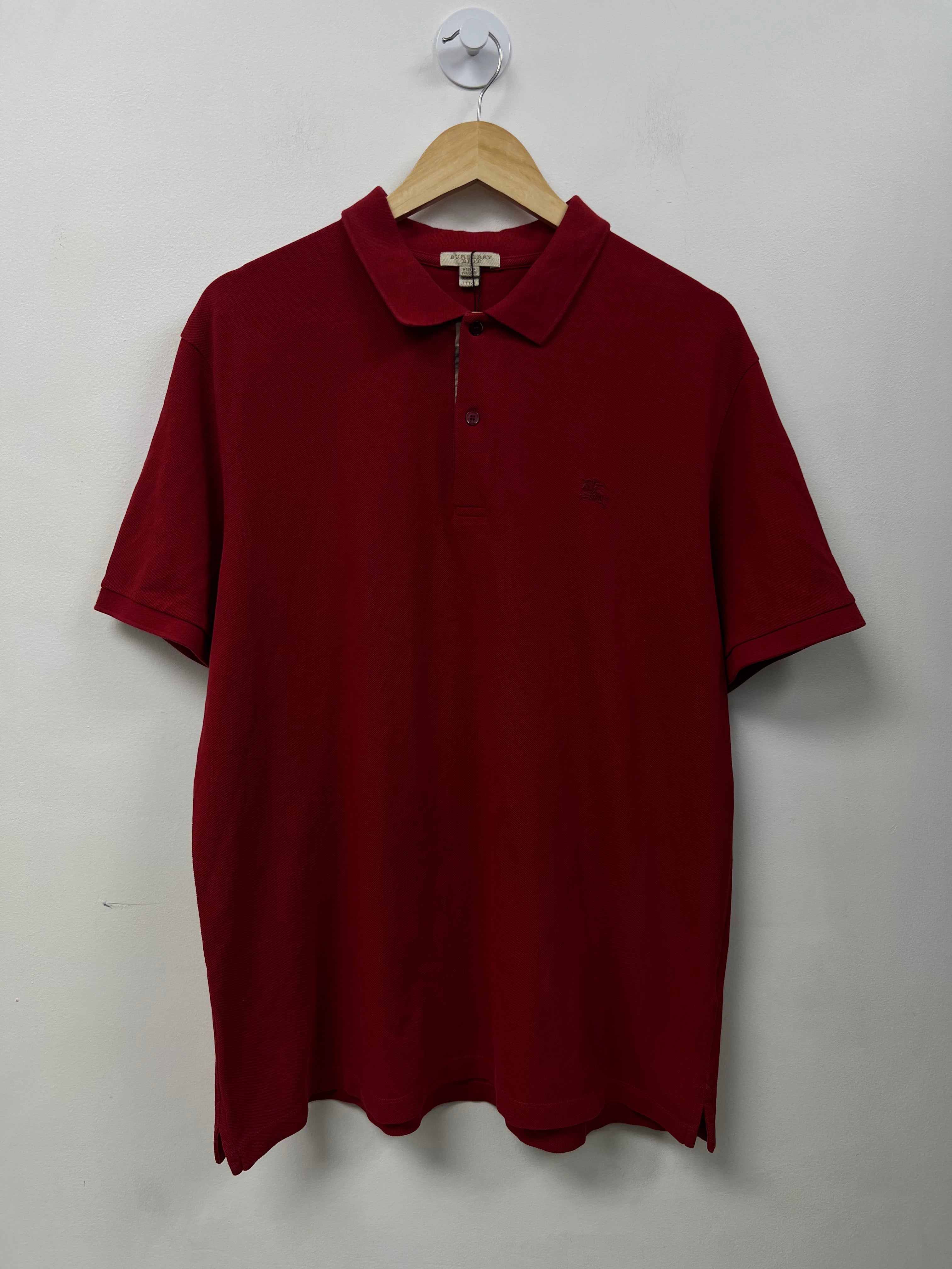 Burberry Red Collar Logo Polo