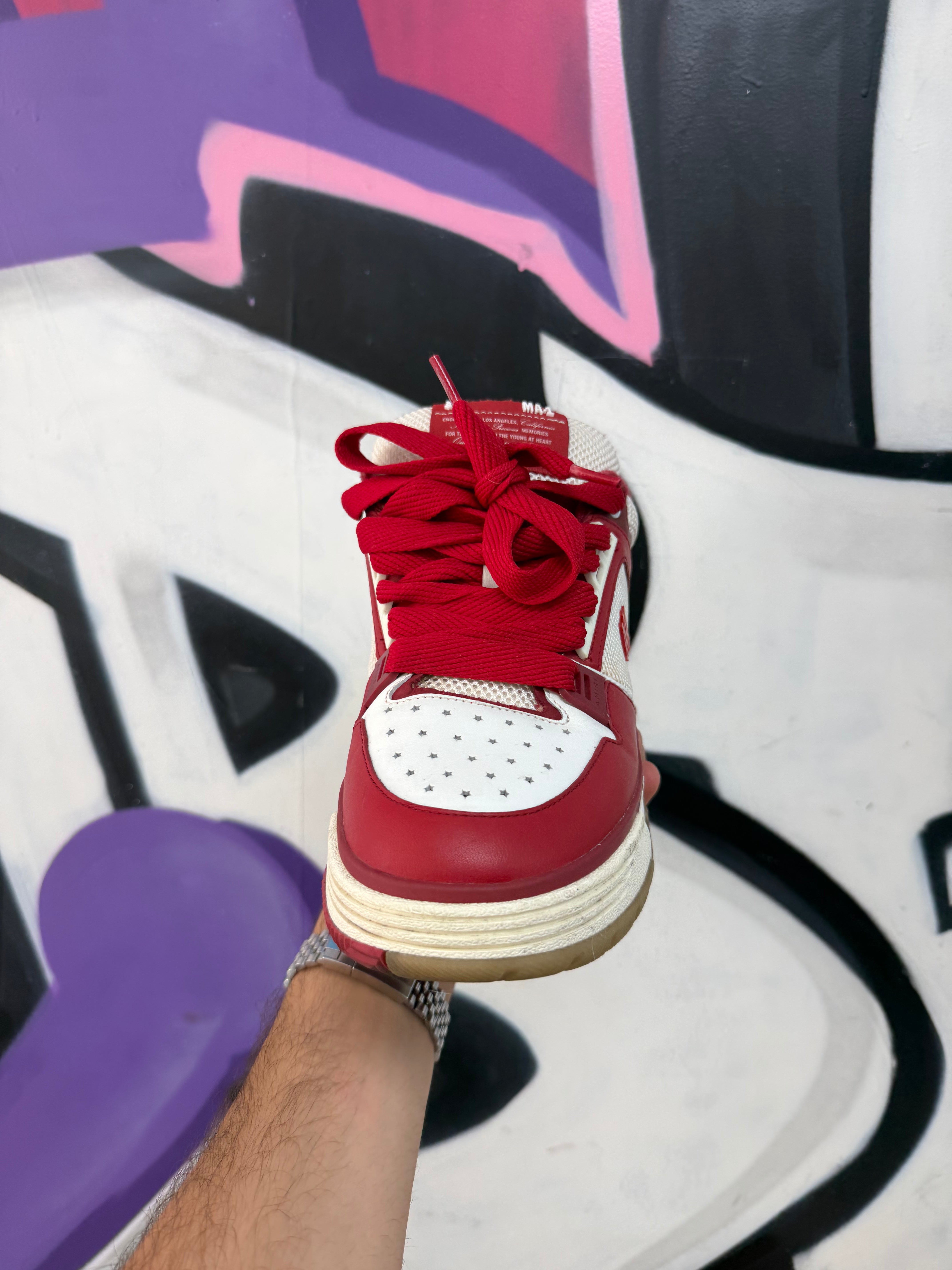 Amiri Red White MA Runner Sneakers