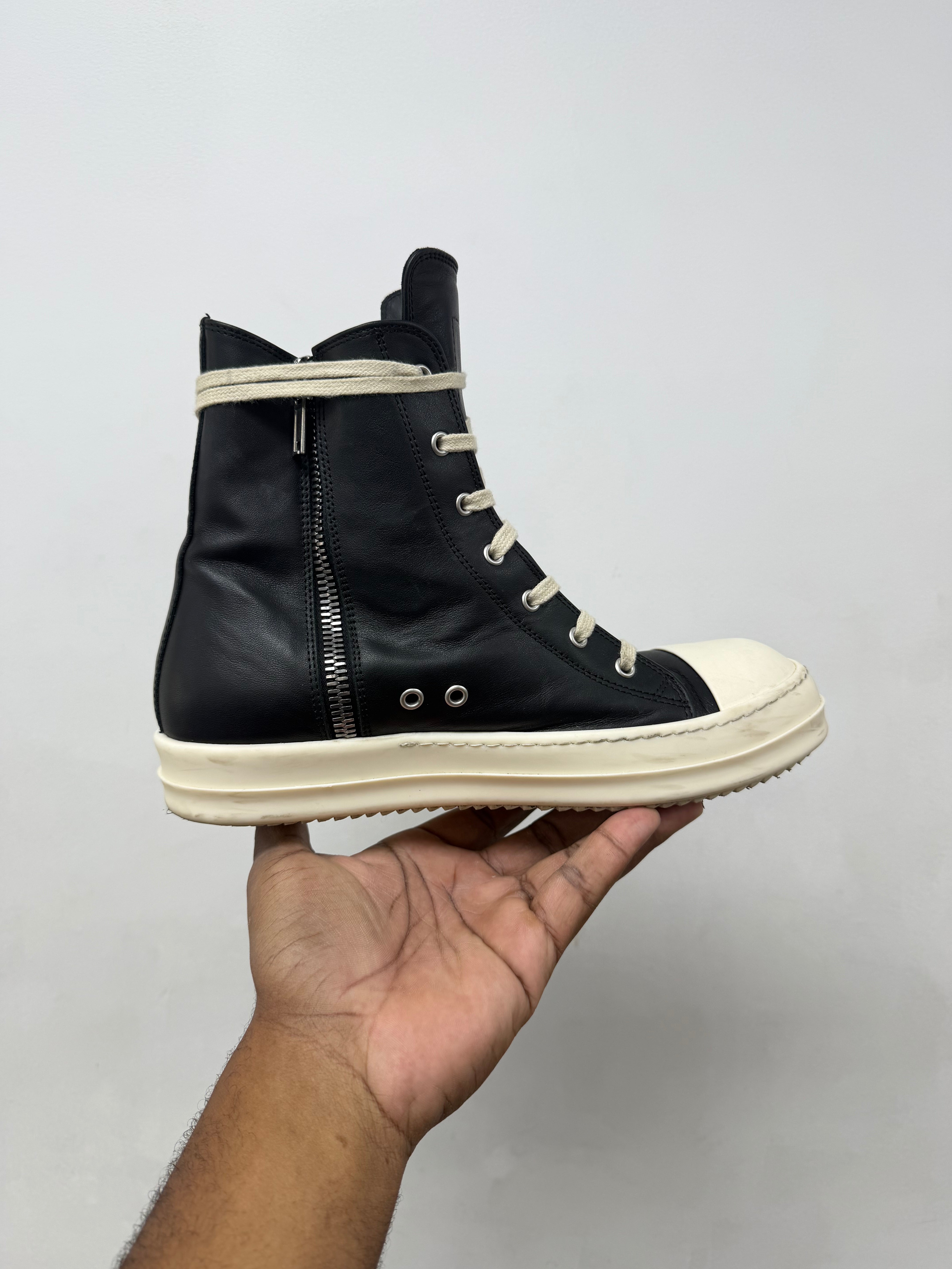 Rick Owens Black & Milk Mainline Ramone High Sneakers