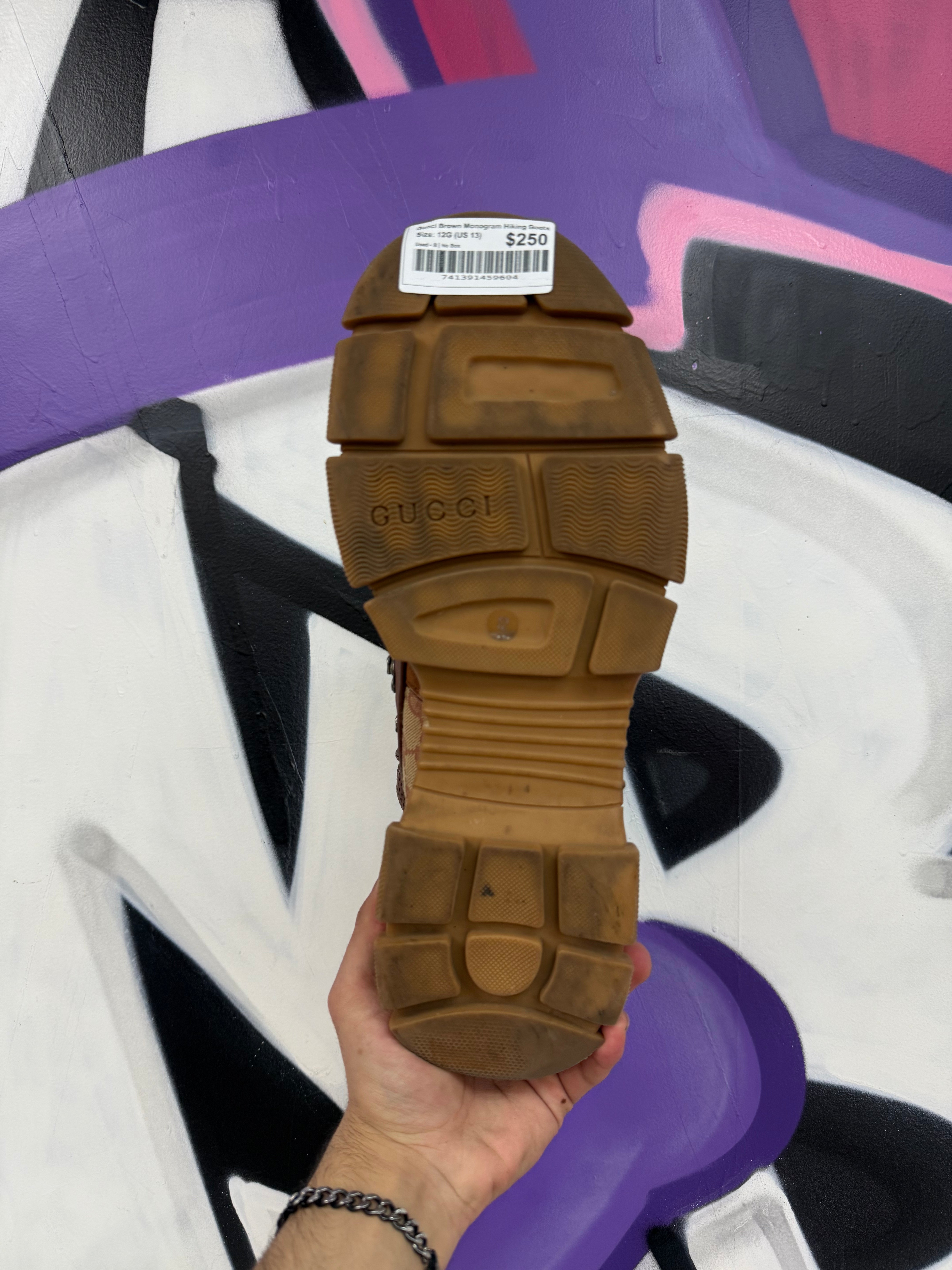 Gucci Brown Monogram Hiking Boots