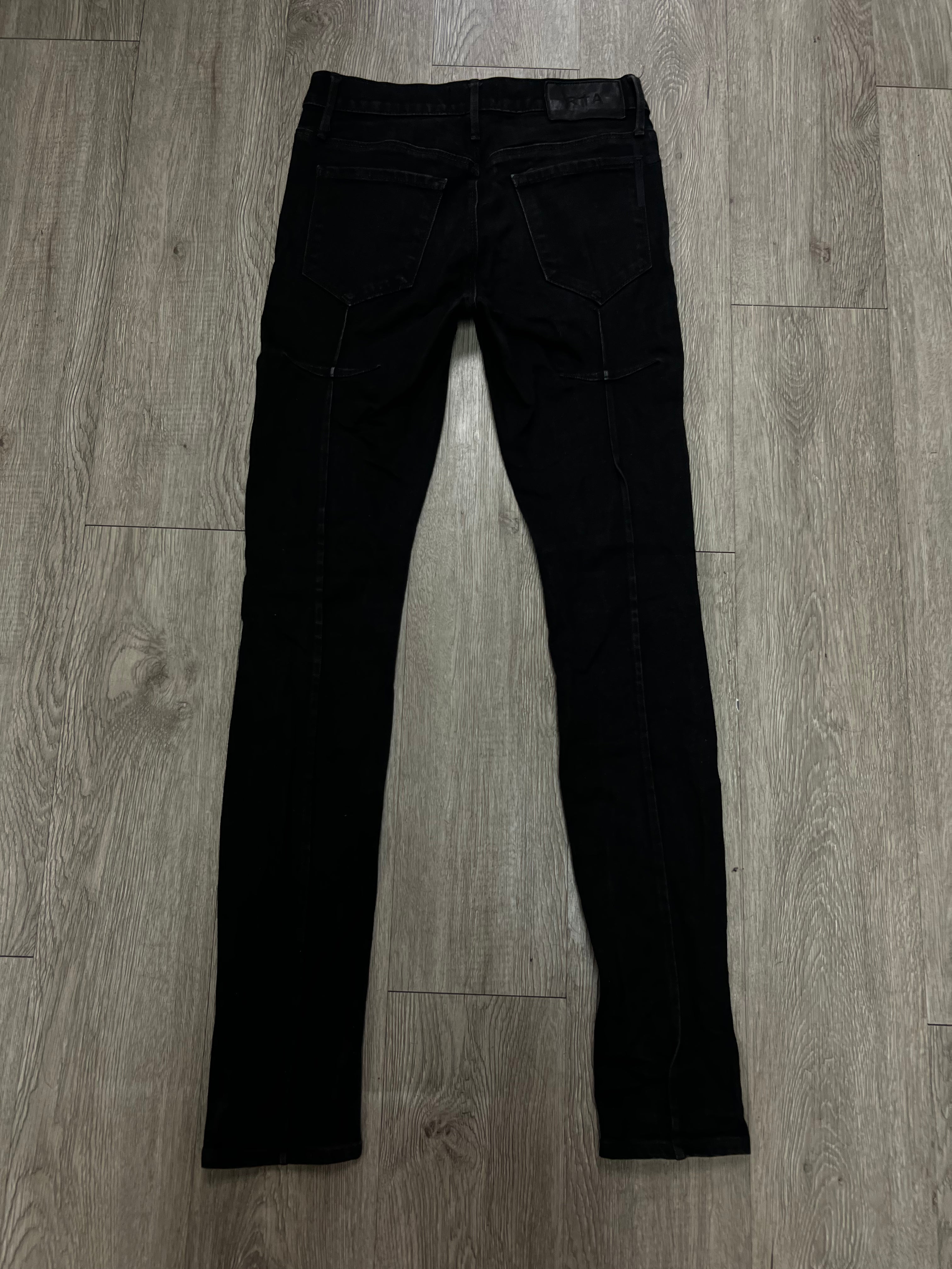 RTA Black Wash Embroidered Jeans