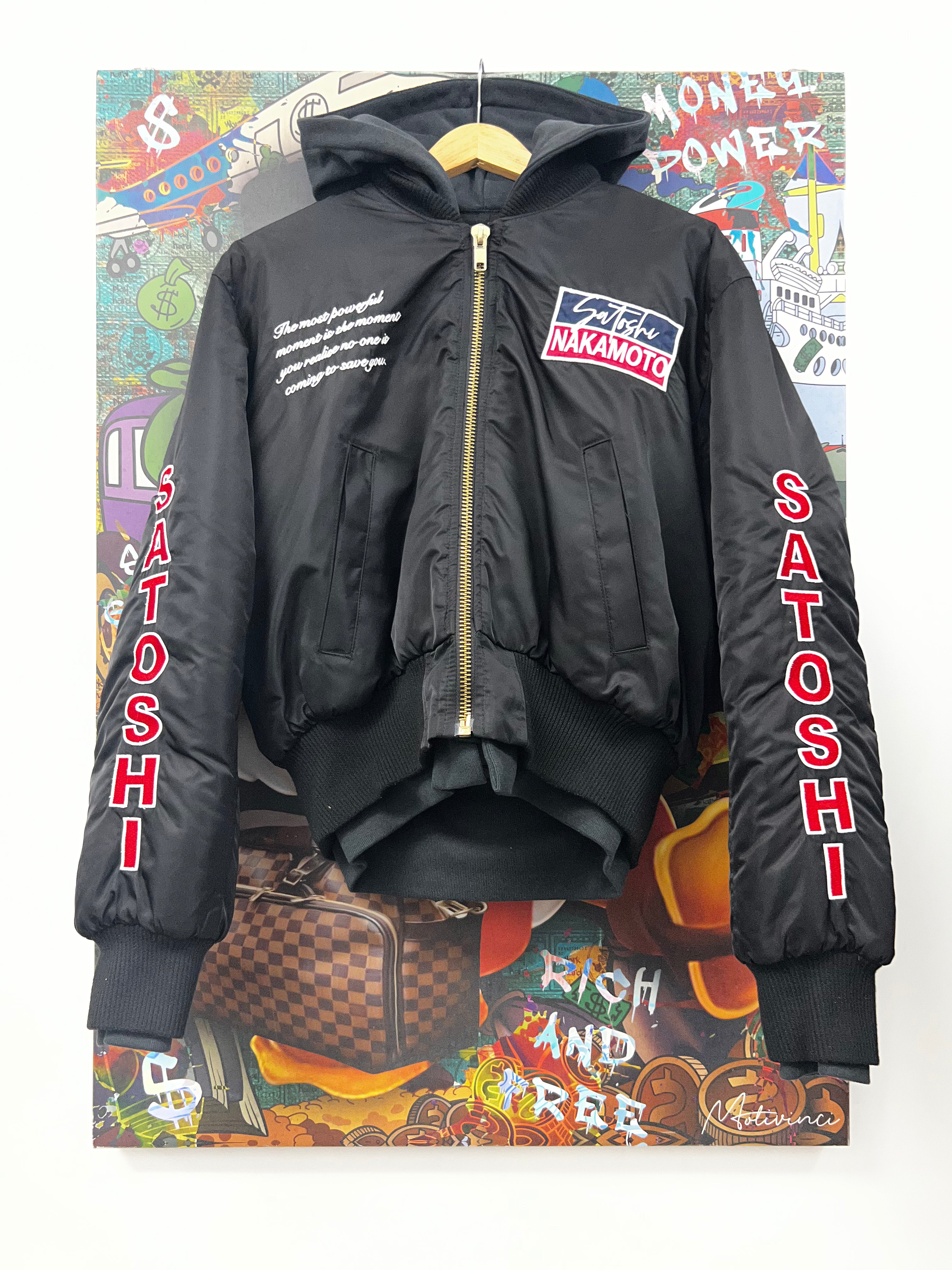 Satoshi Nakamoto Black Off Road Bomber Jacket