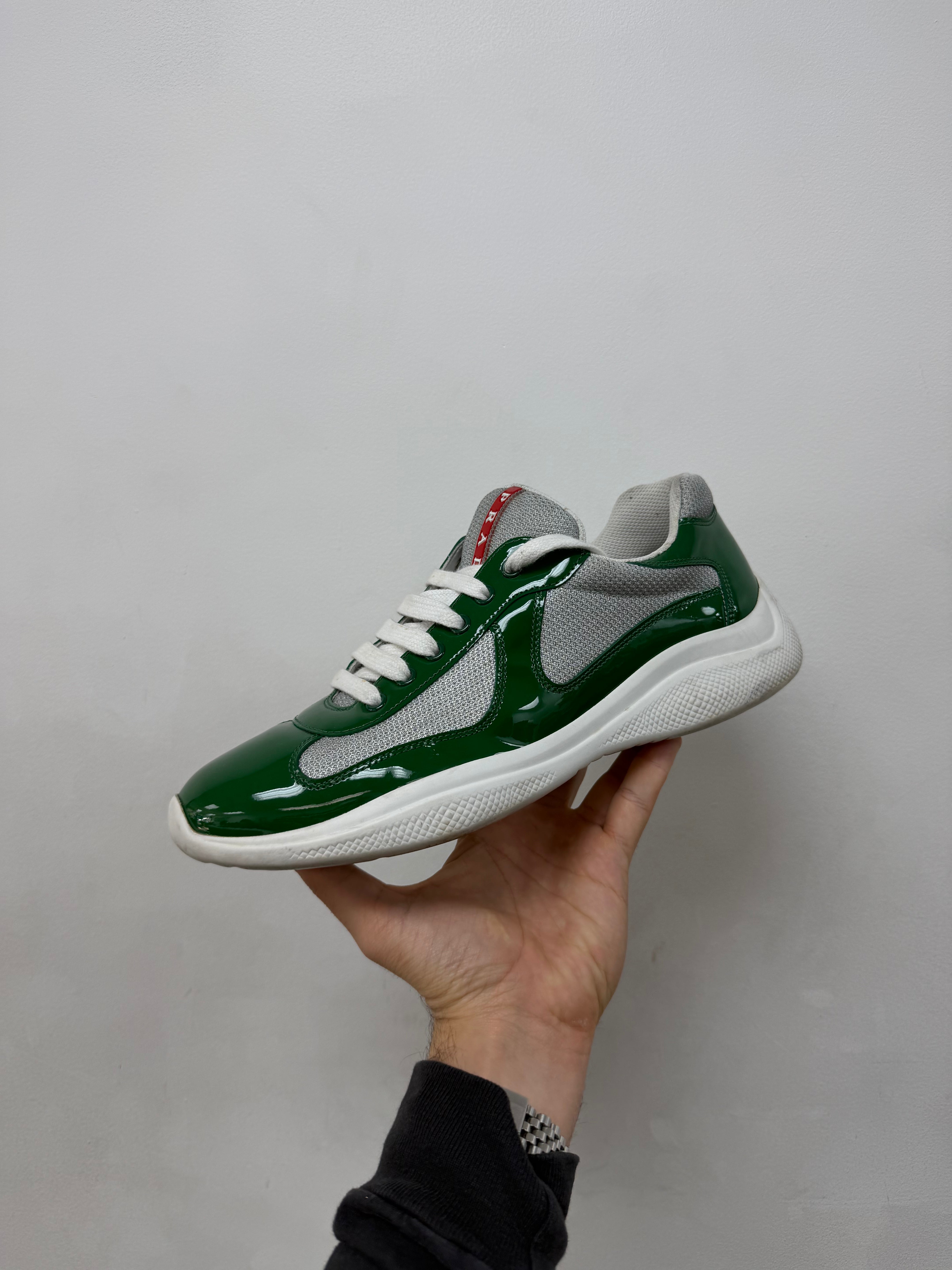 Prada Green White Cup Sneakers
