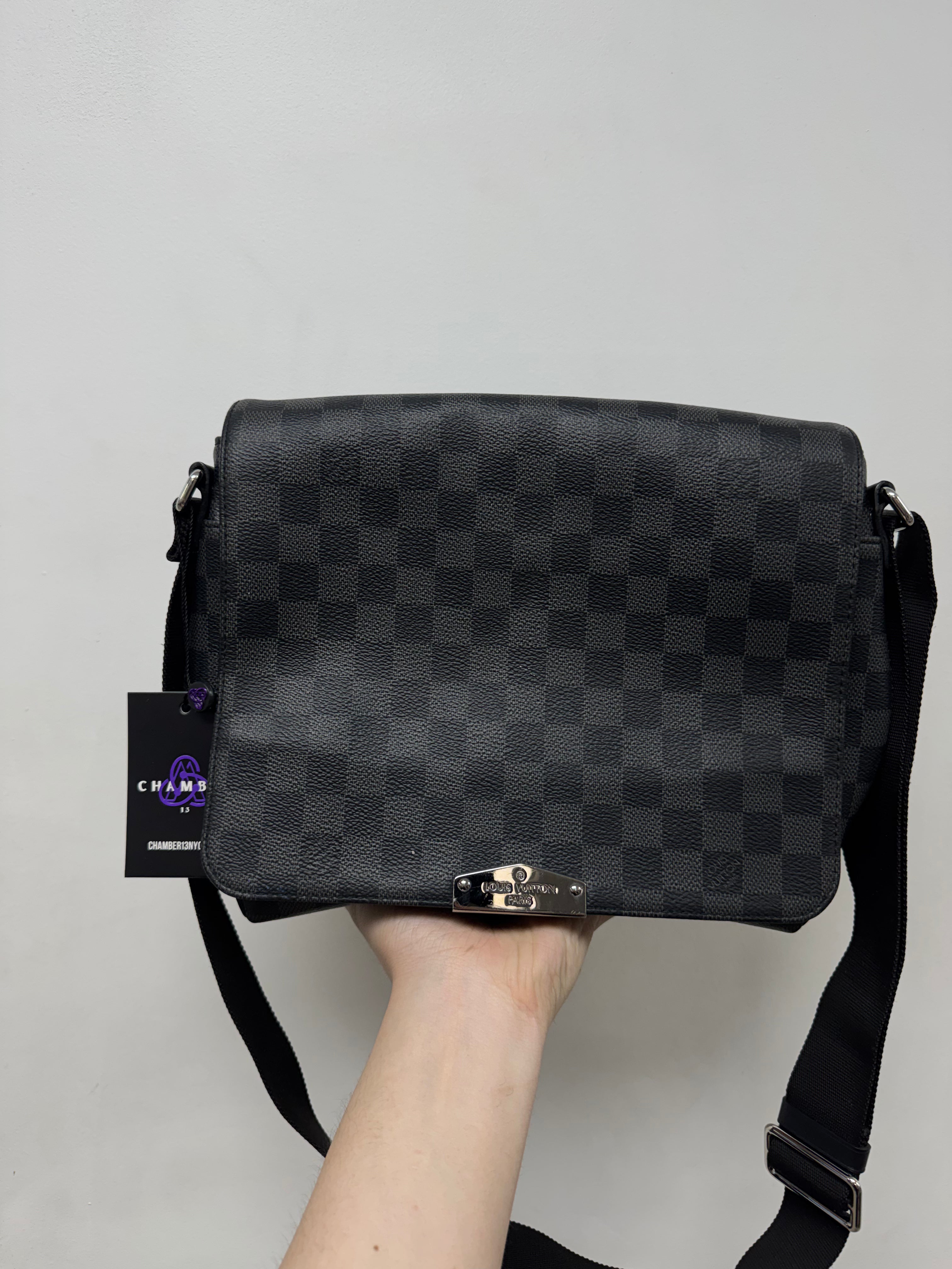 Louis Vuitton Black Damier District Messenger Bag