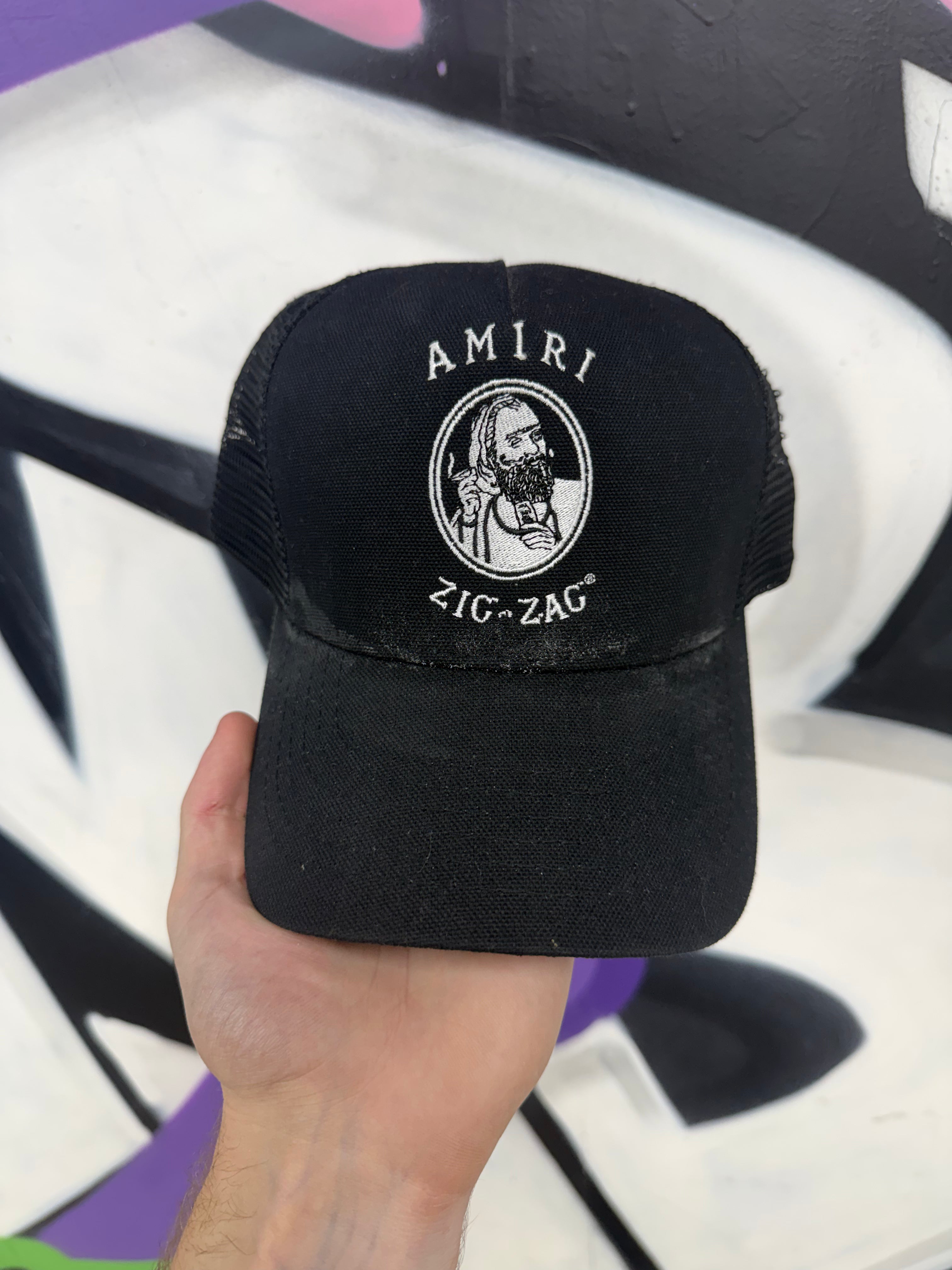 Amiri Black White Zig Zag Hat