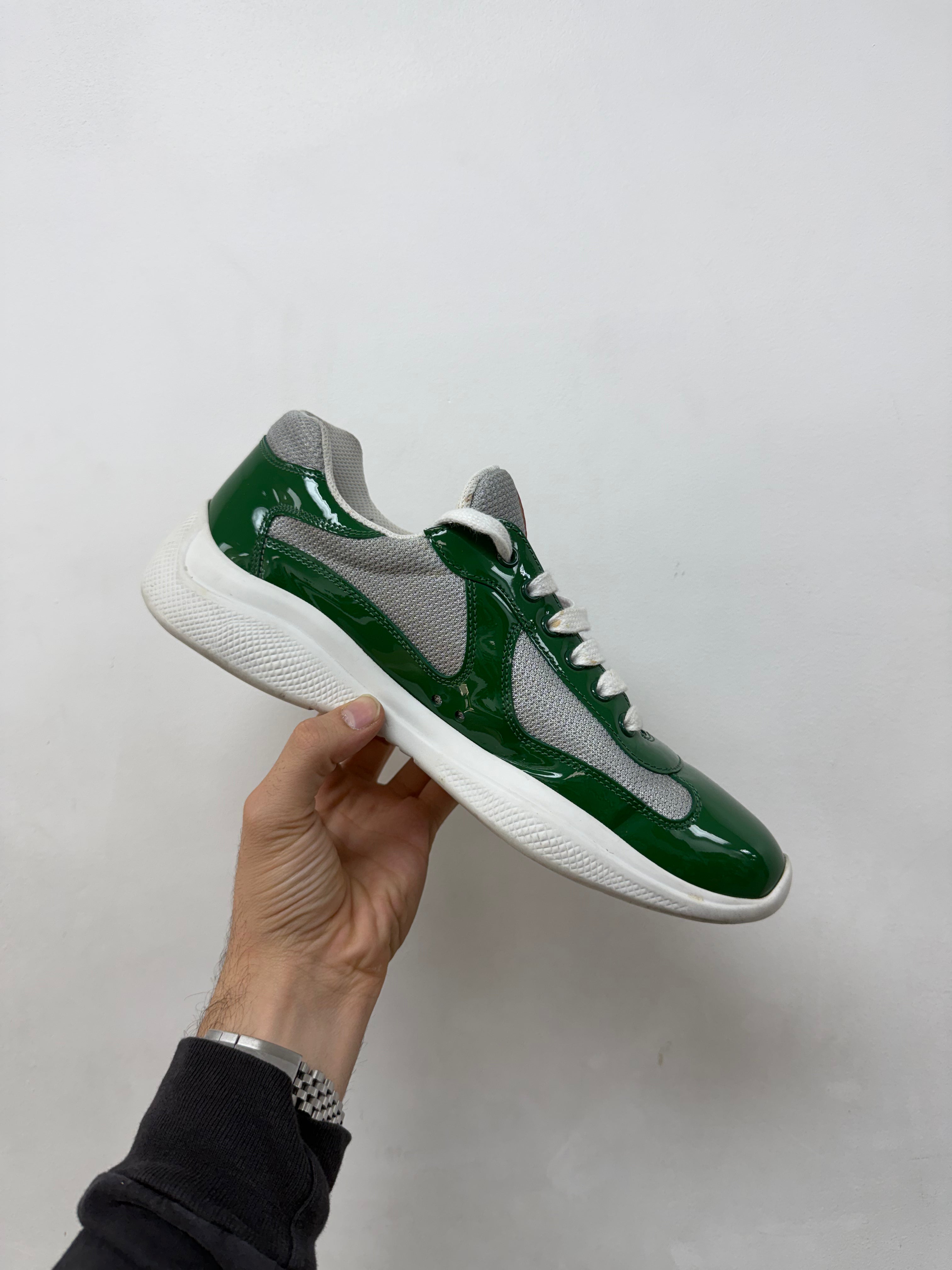 Prada Green White Cup Sneakers