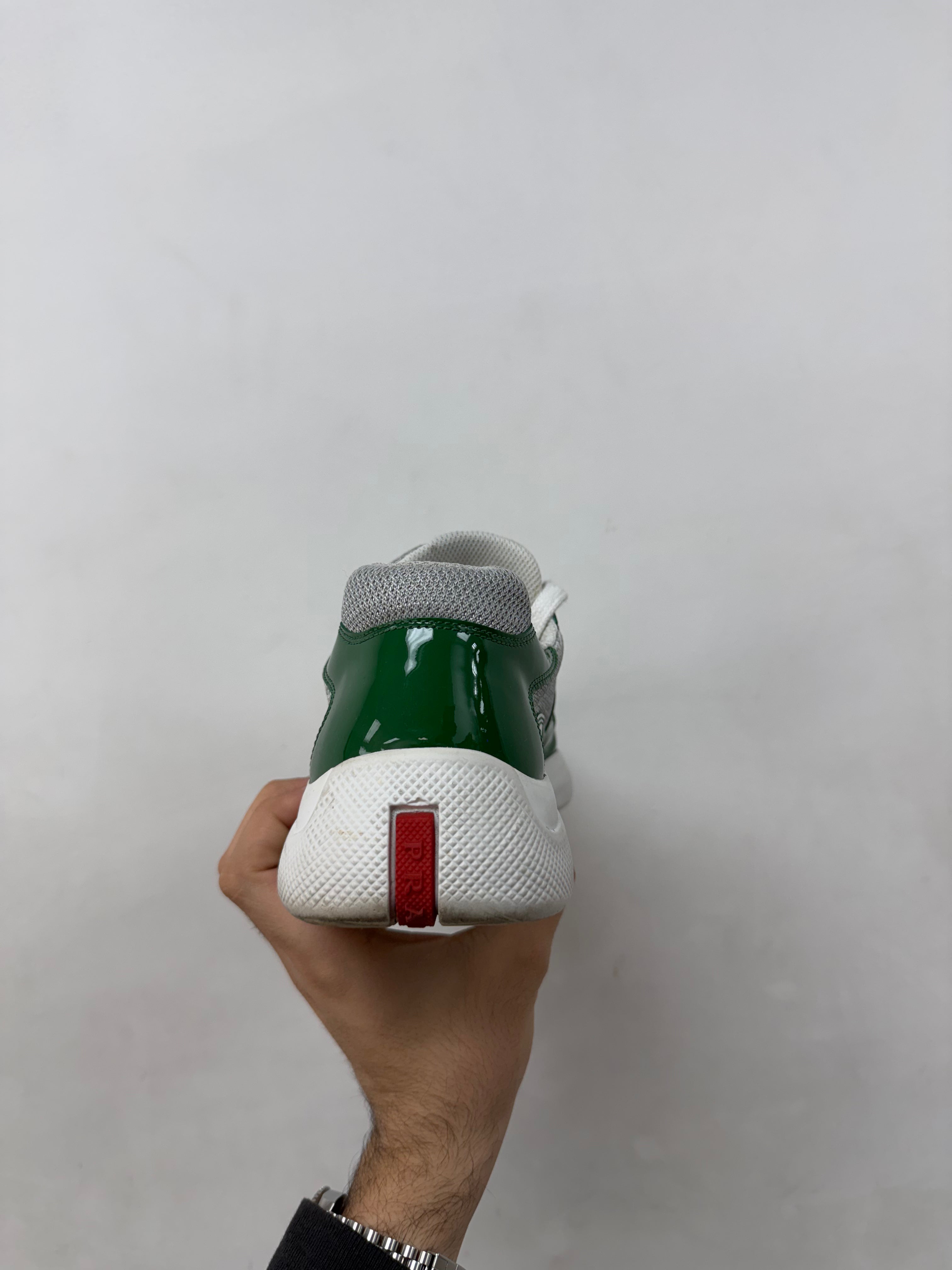 Prada Green White Cup Sneakers