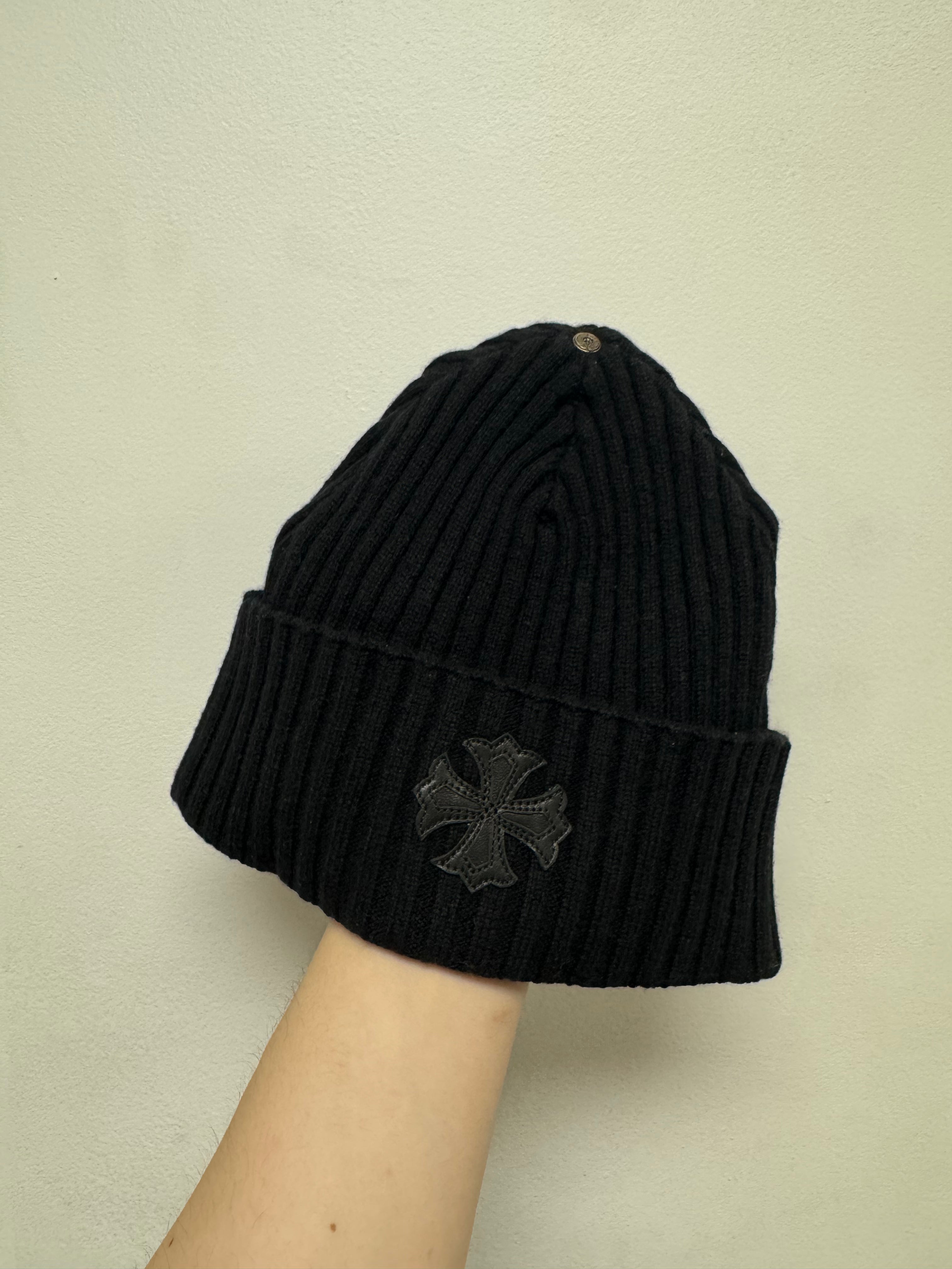 Chrome Hearts Black Cashmere Plus Patch Beanie