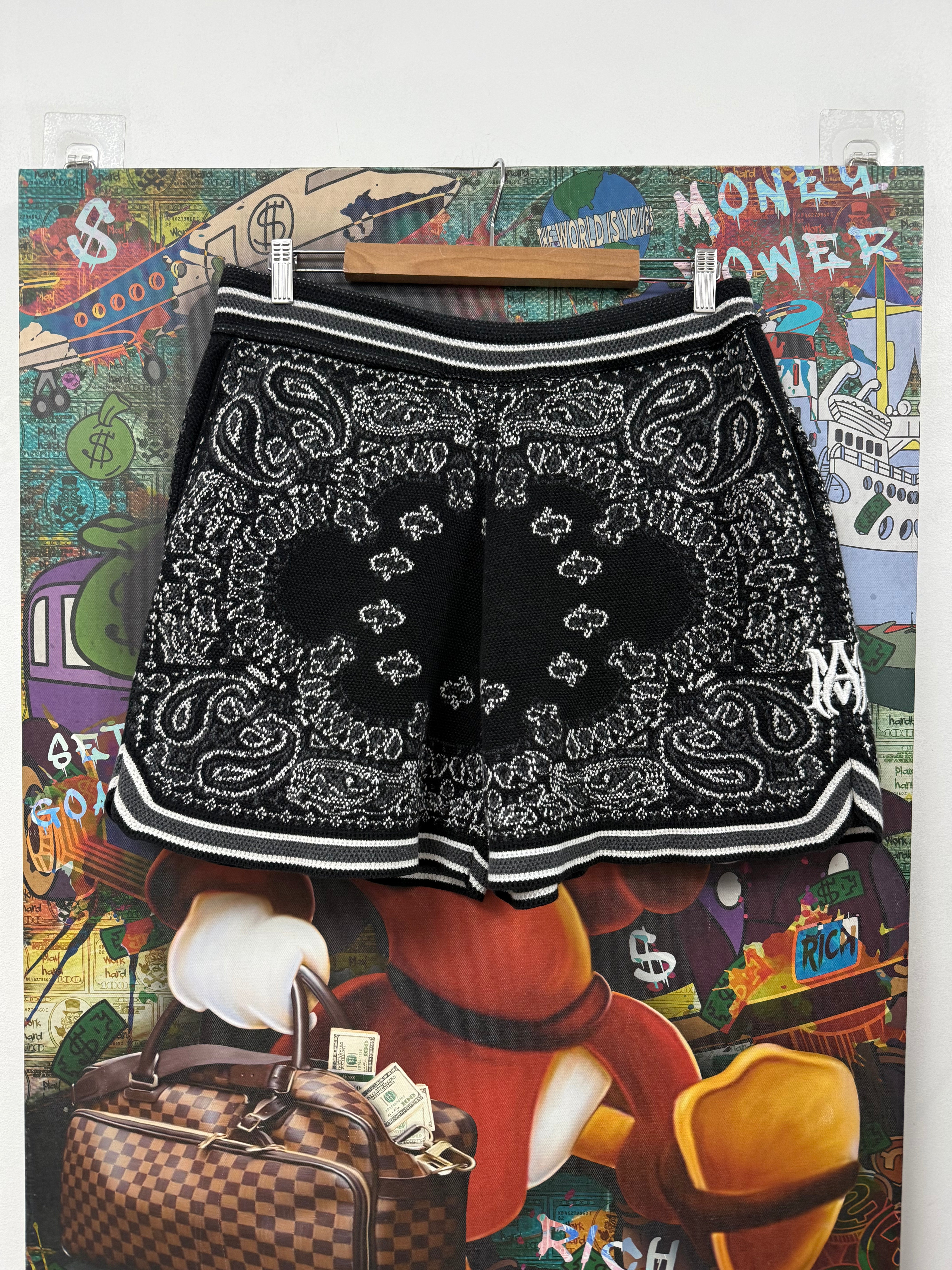 Amiri Black Bandana B-Ball Shorts