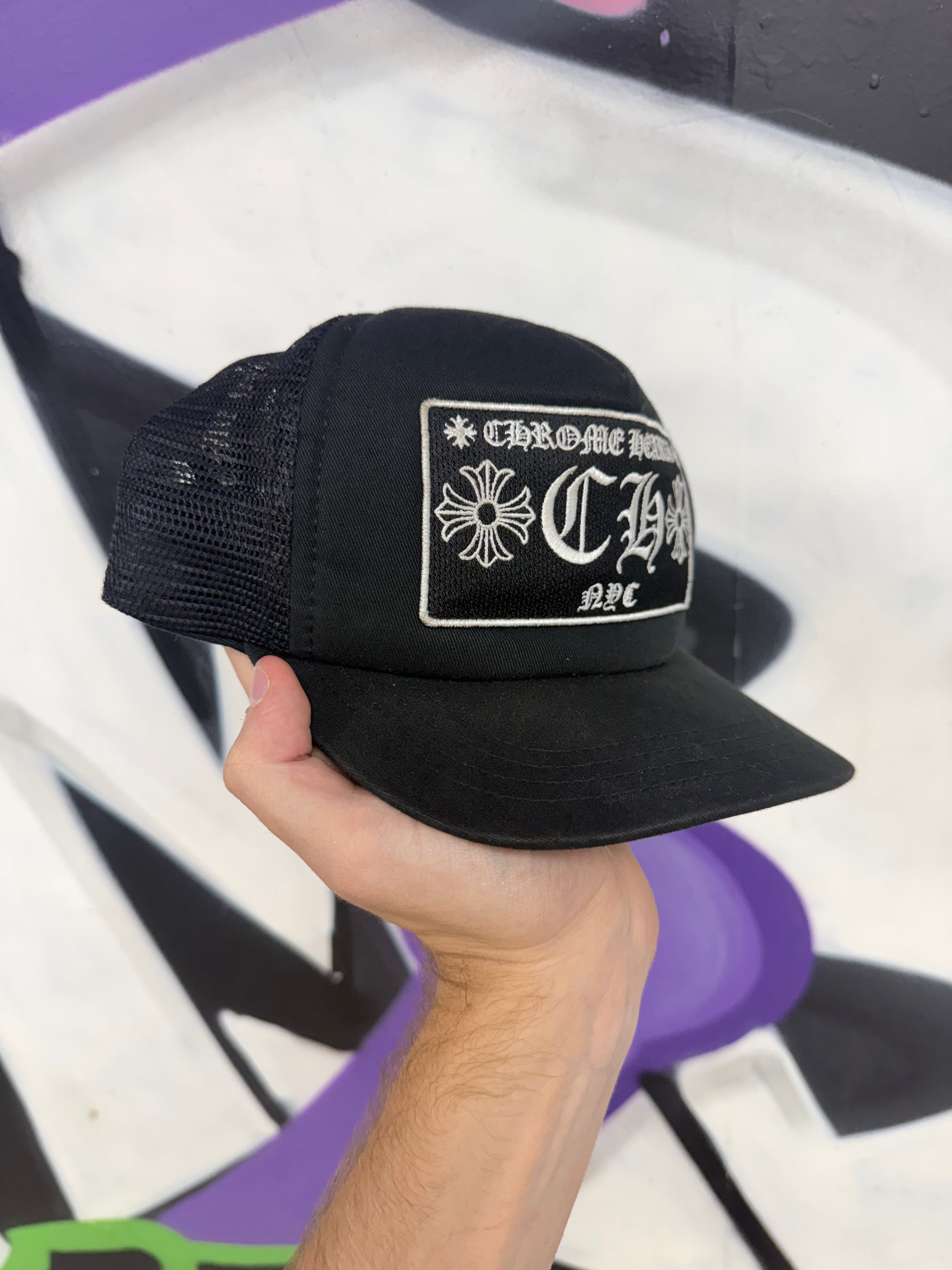 Chrome Hearts Black CH NYC Trucker Hat