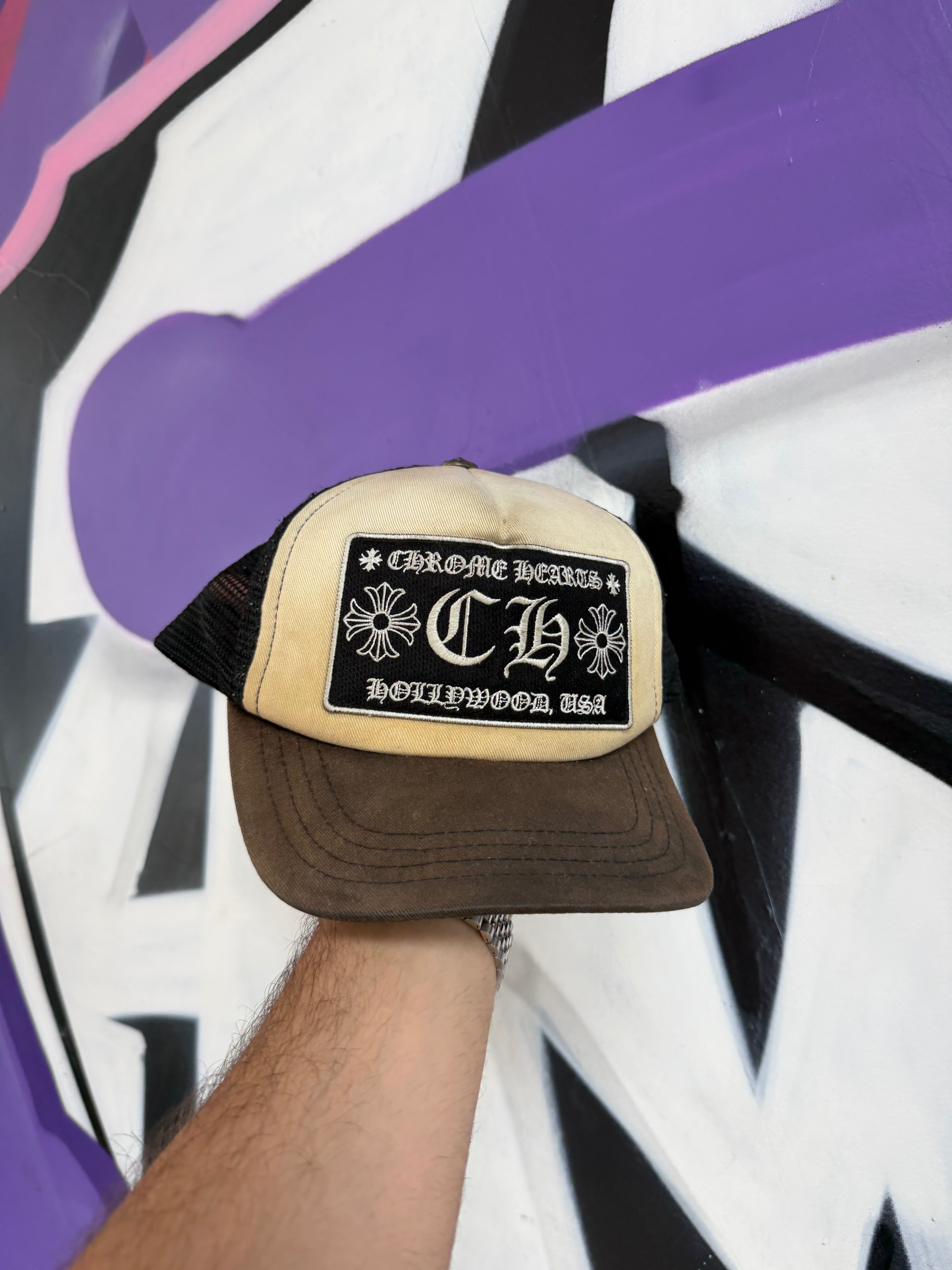 Chrome Hearts White Black CH Hollywood (Vintage) Hat