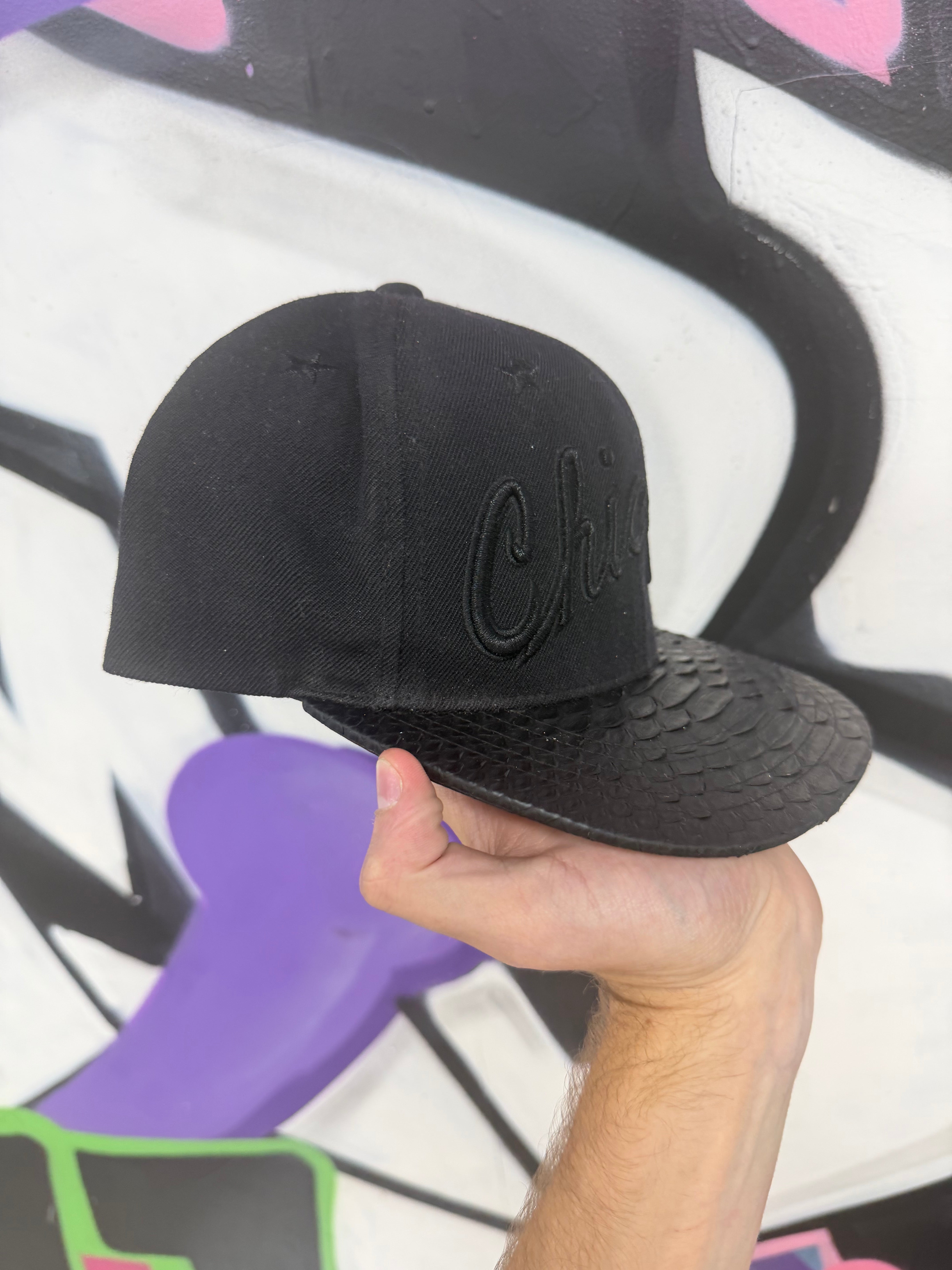 Just Don Black Chicago Leather (No Pin) Hat