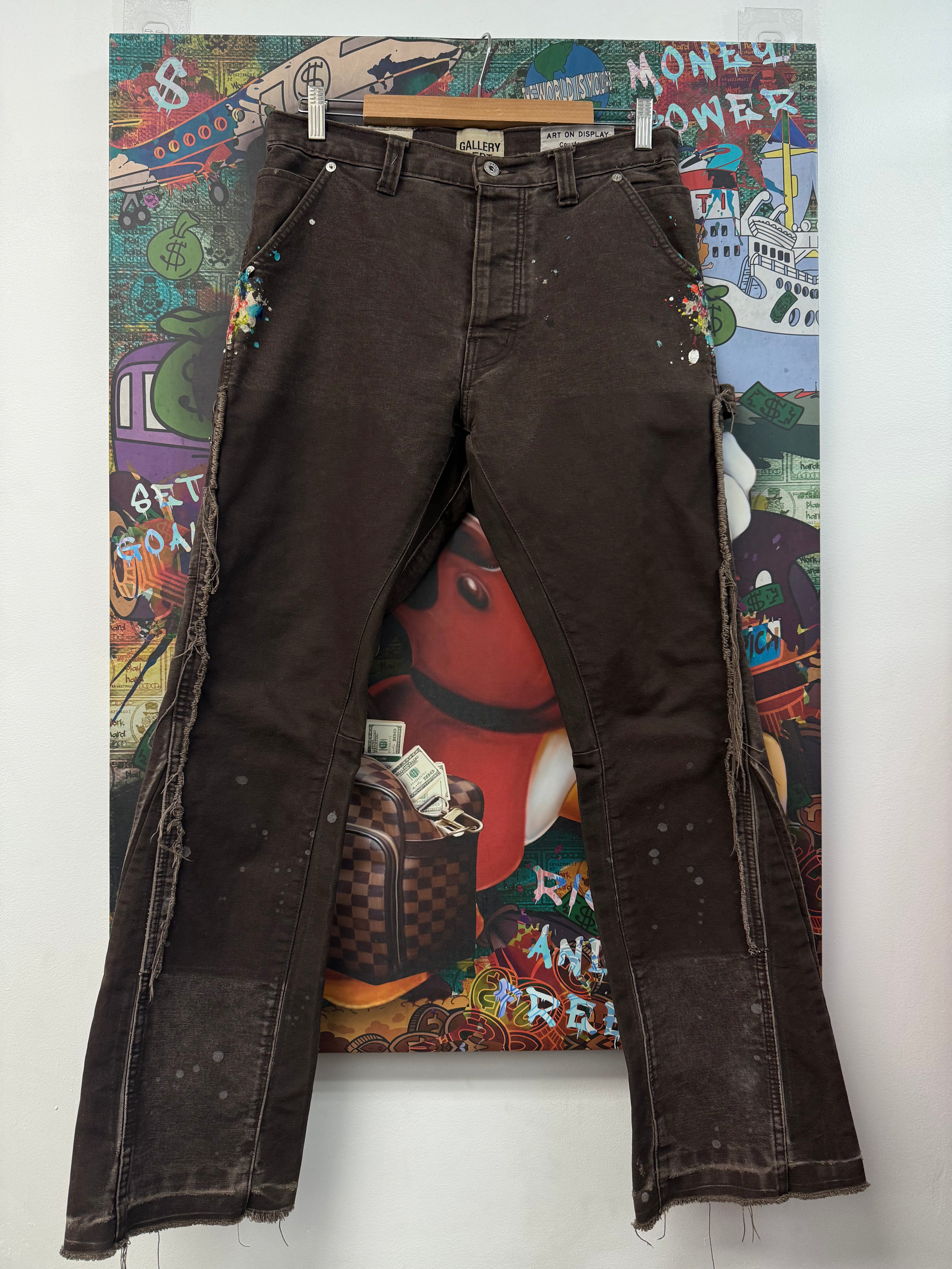 Gallery Dept Brown Paint Splatter Jeans