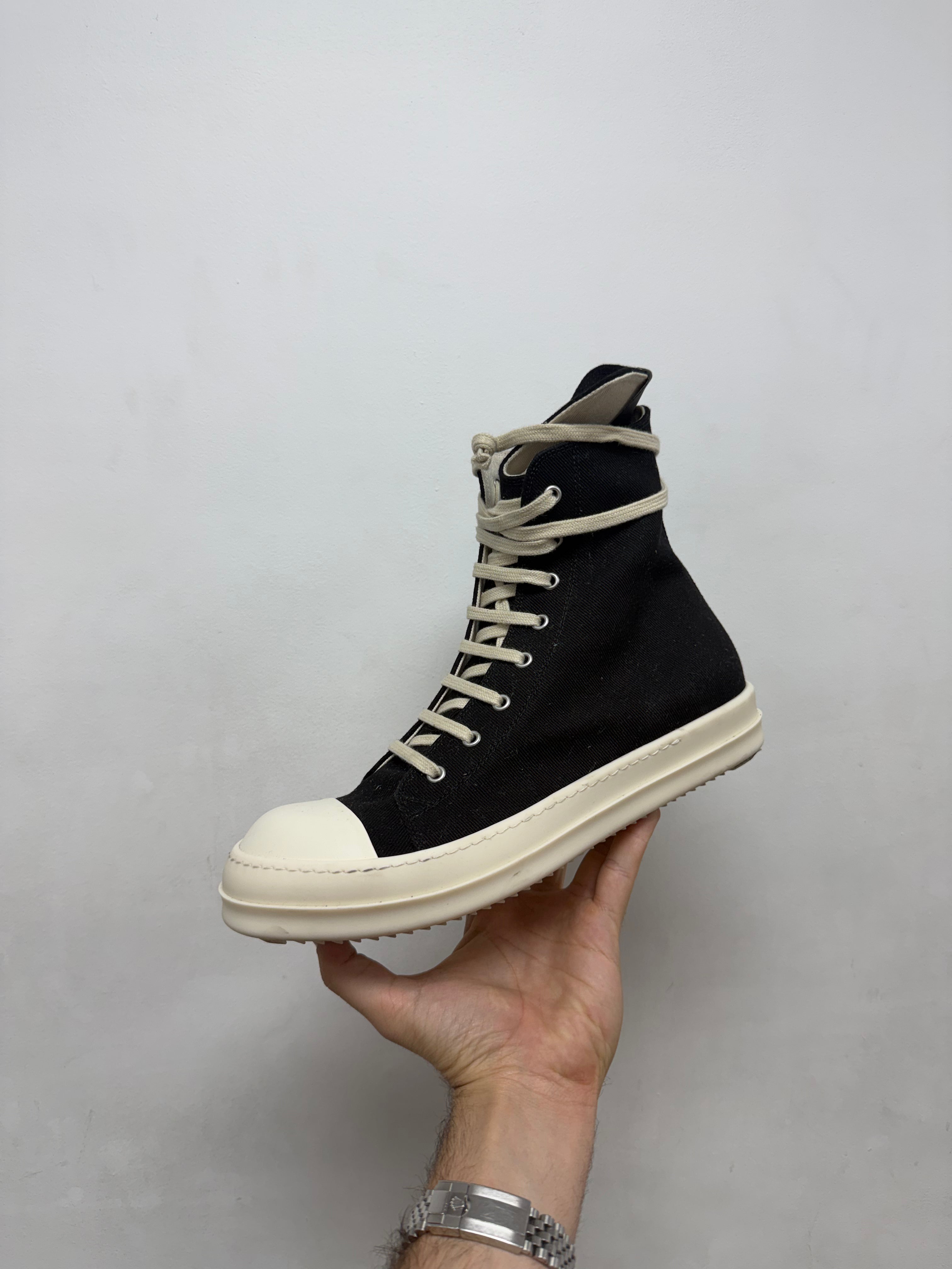 Rick Owens Black & Milk DRKSHDW Hollywood Ramone High Sneakers