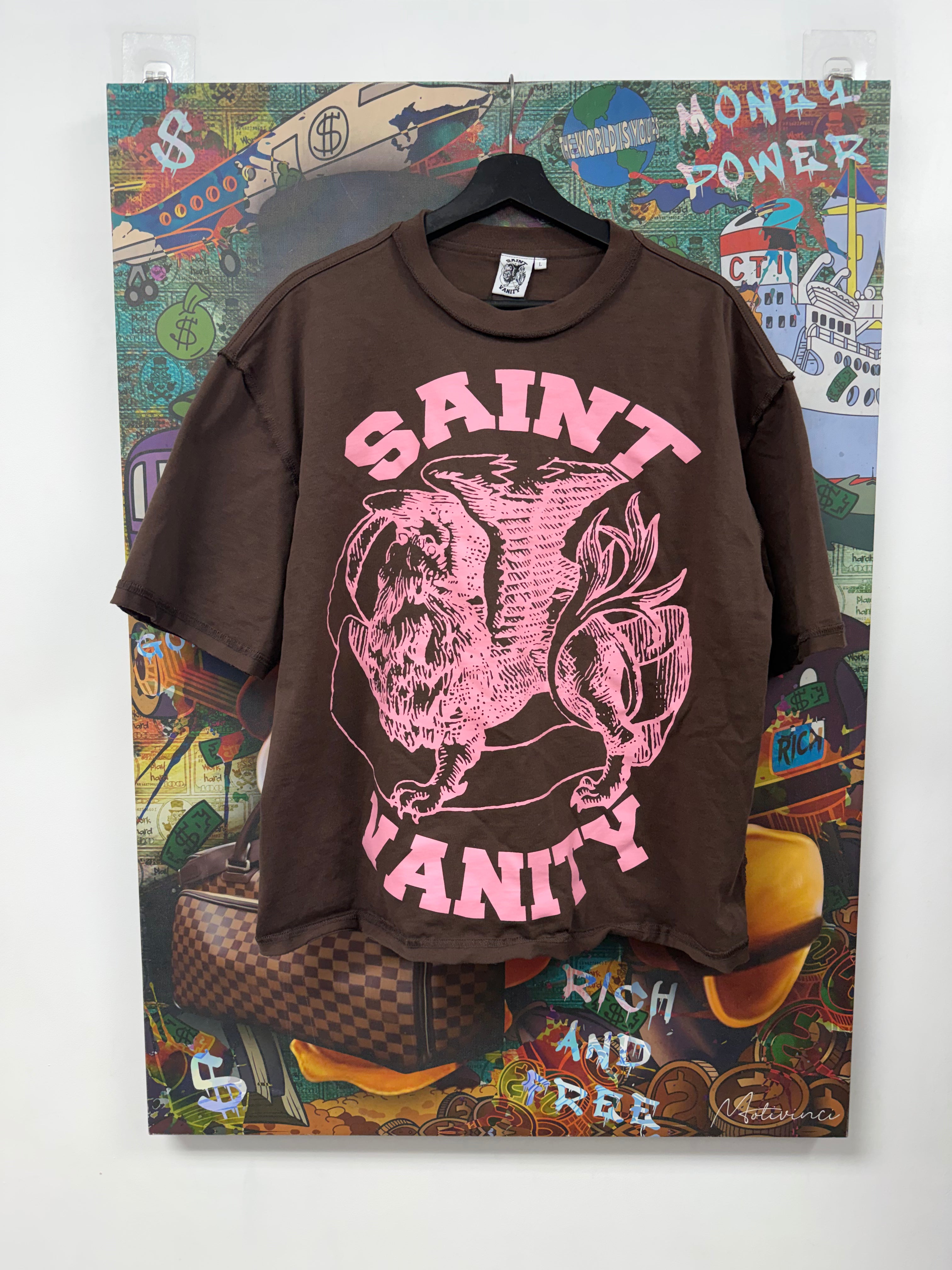 Saint Vanity Brown & Pink Griffin Tee