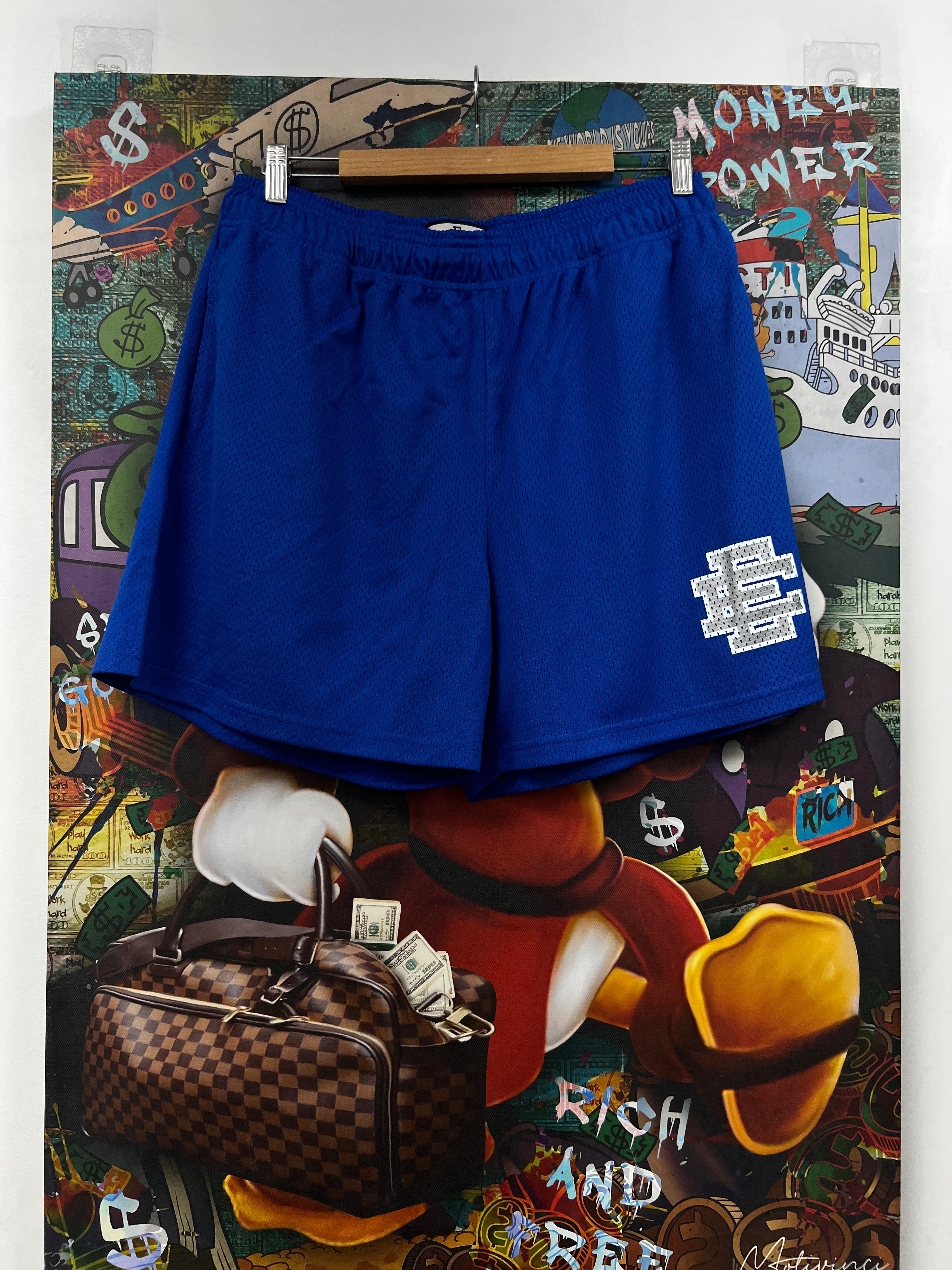 Eric Emanuel Blue Silver Basics Shorts