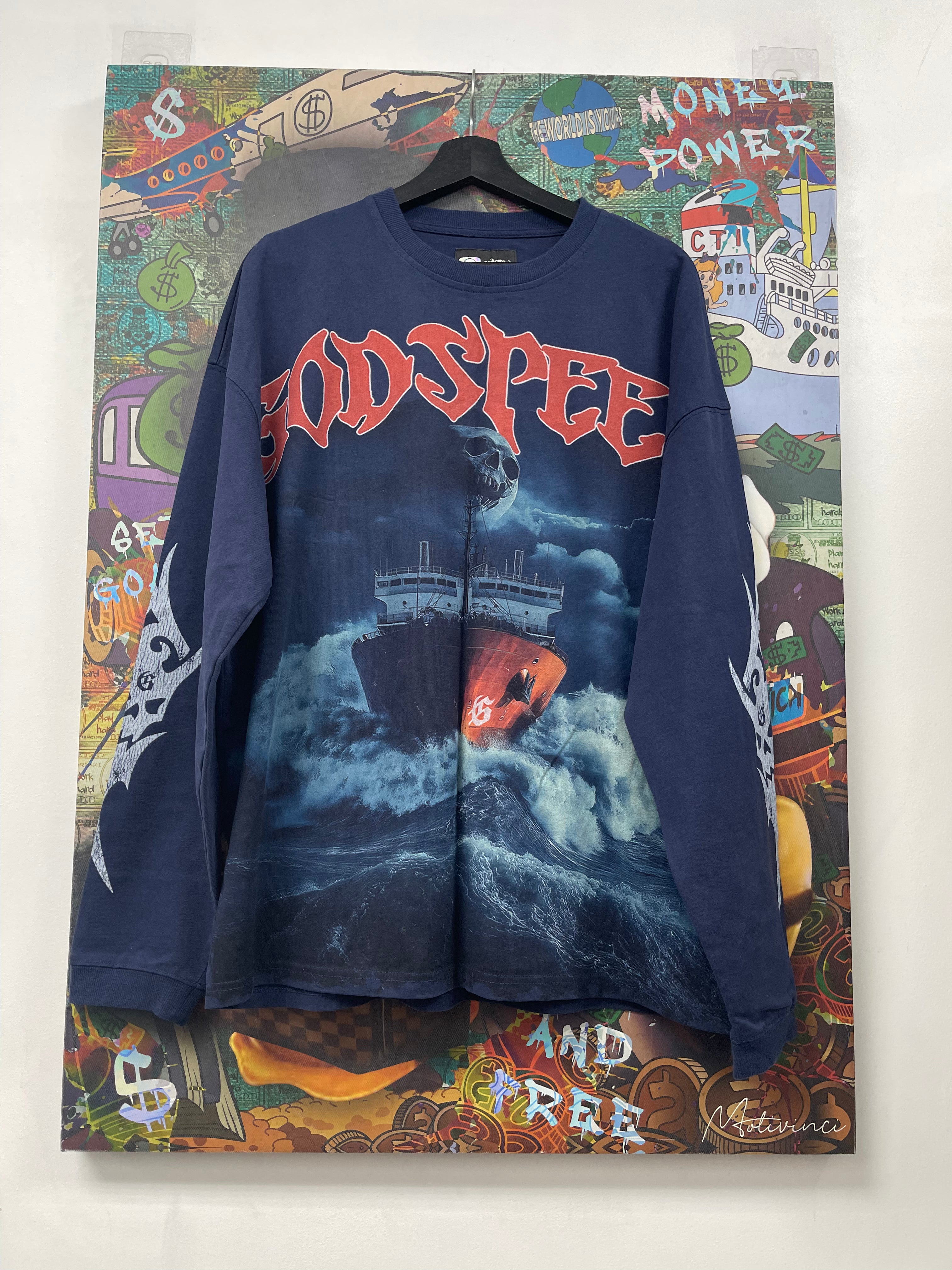 Godspeed Navy Seasick Long Sleeve