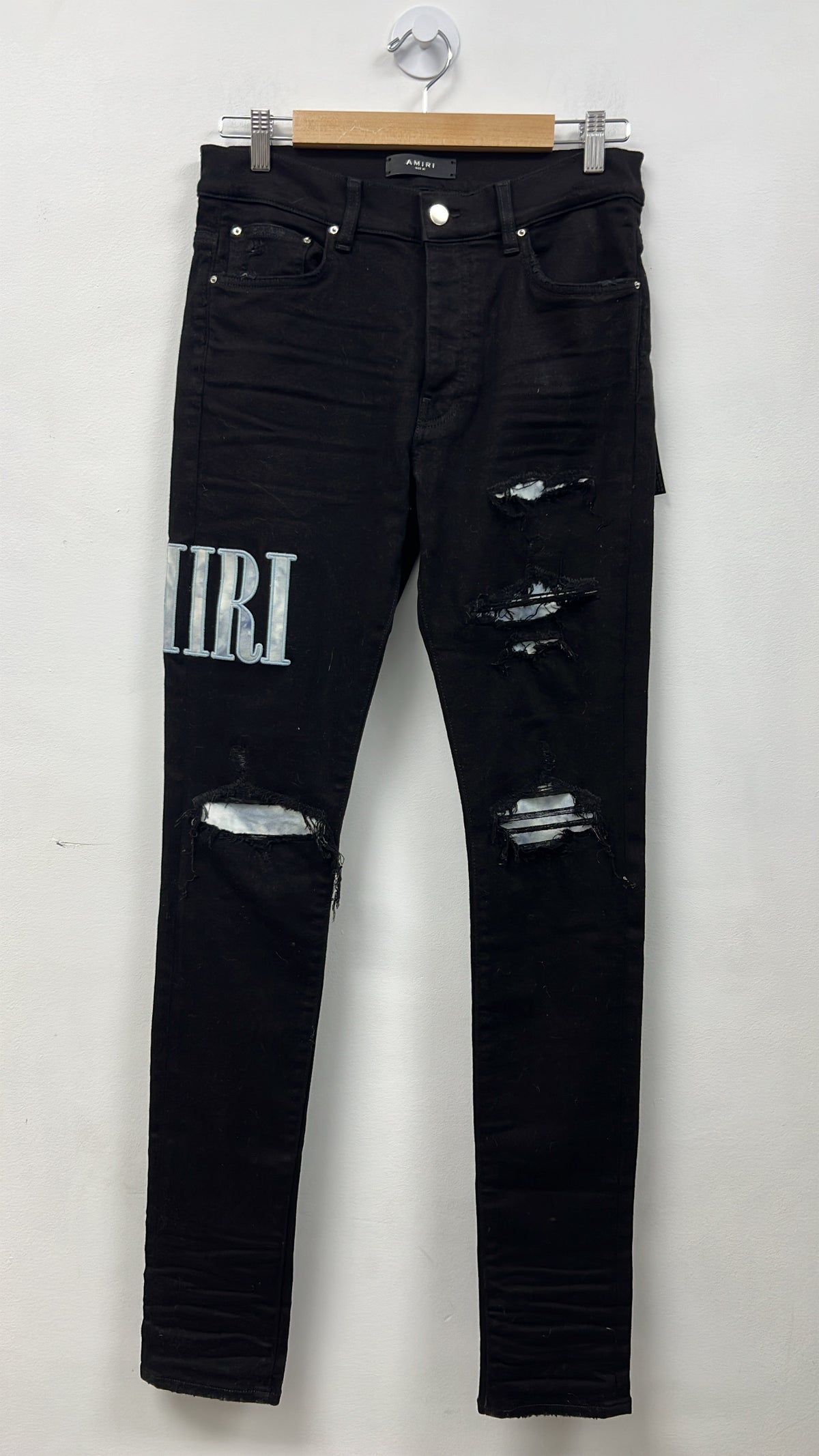 Amiri Black Blue Tie Dye Core Logo Jeans