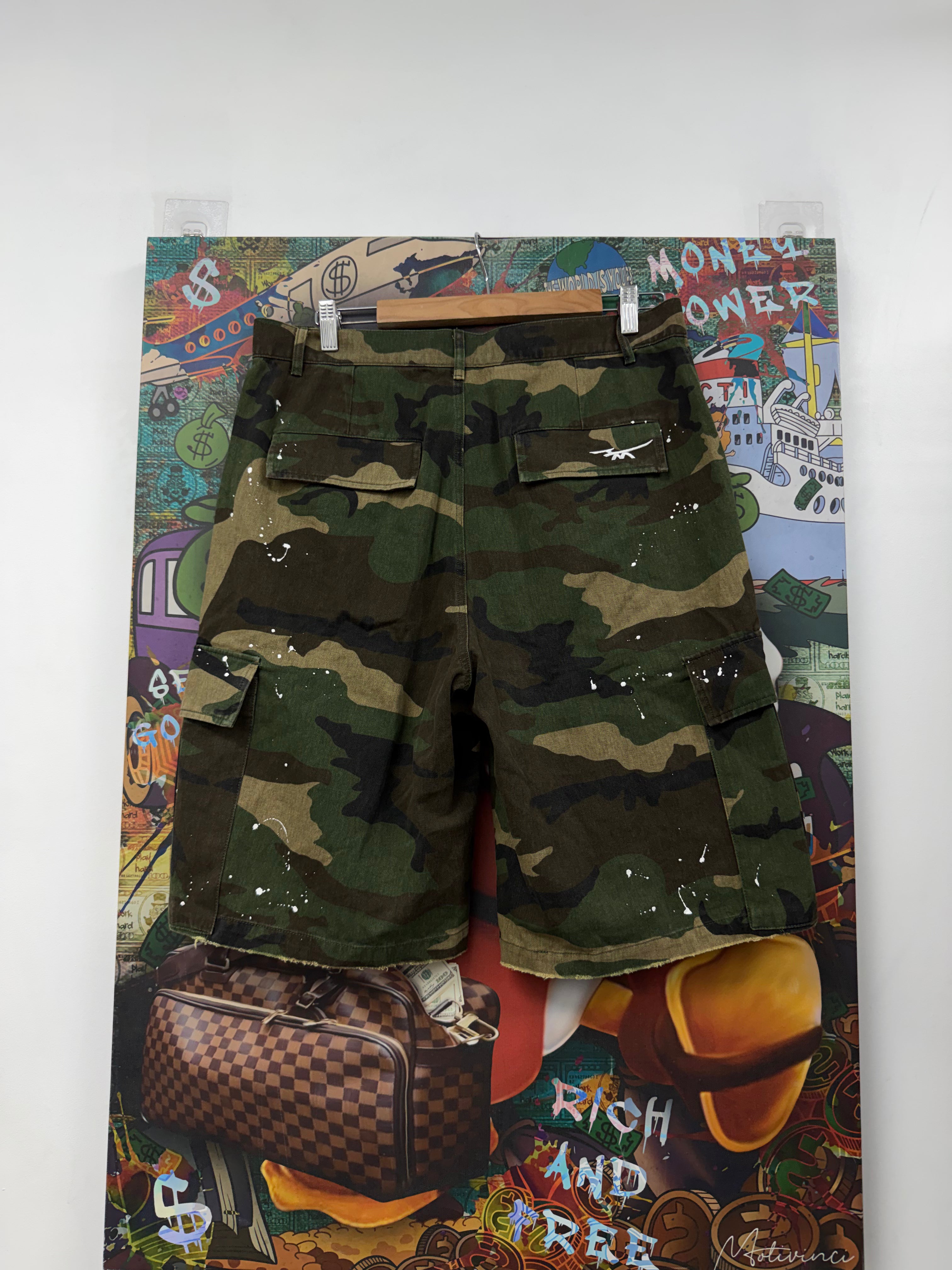 HMDD Camo White Splatter Shorts