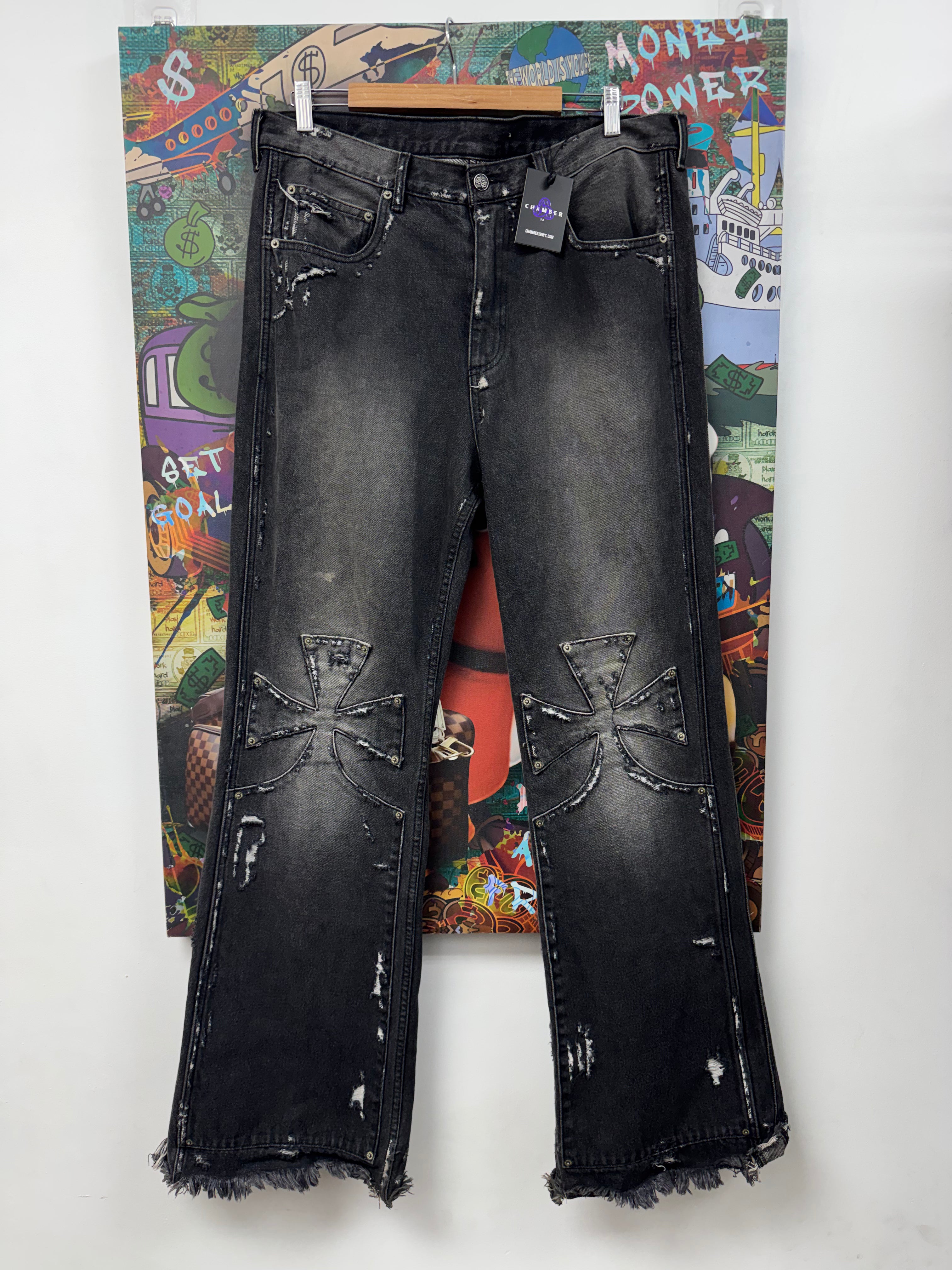 The Sekrit Saints Studded Chopper Carpenter Jeans