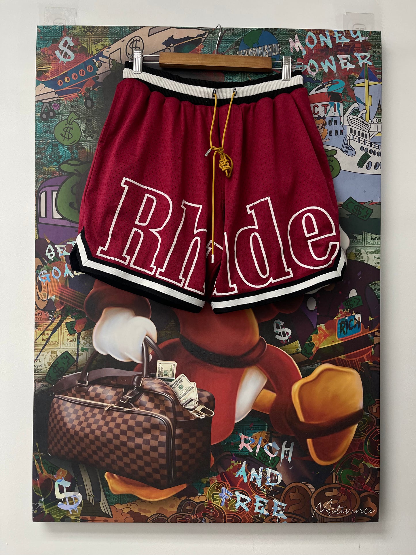 Rhude Classic Logo Mesh Shorts Burgundy Used