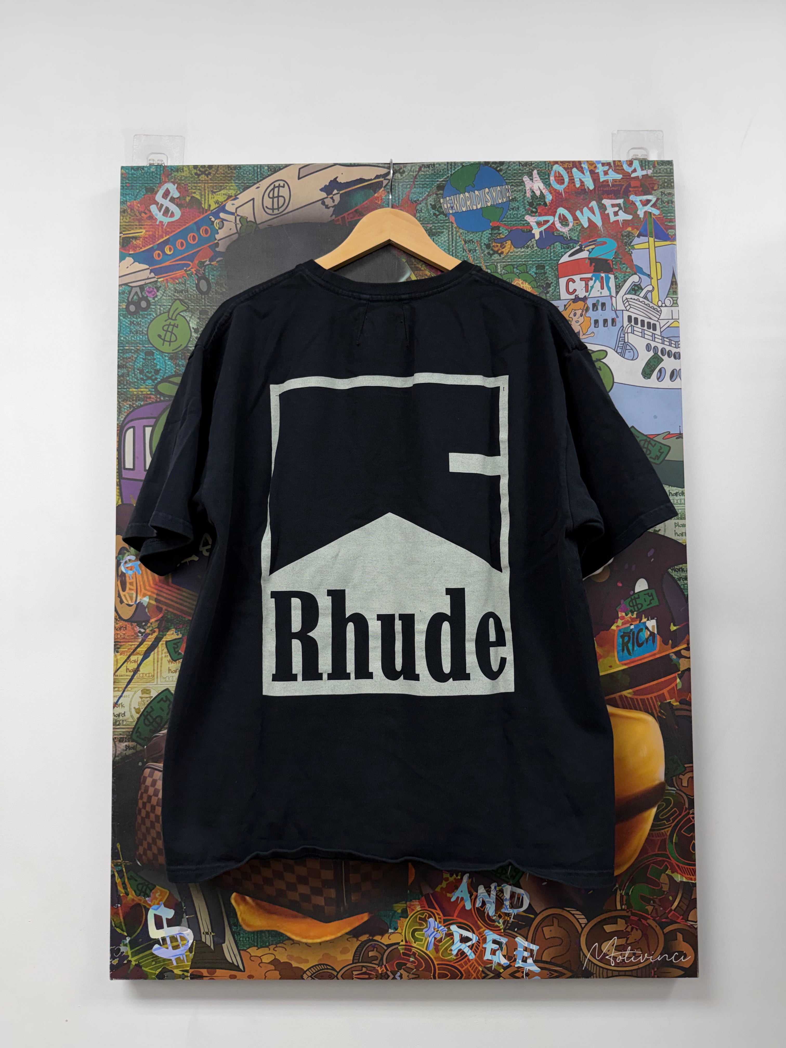 Rhude Vintage Black Chevron Tee