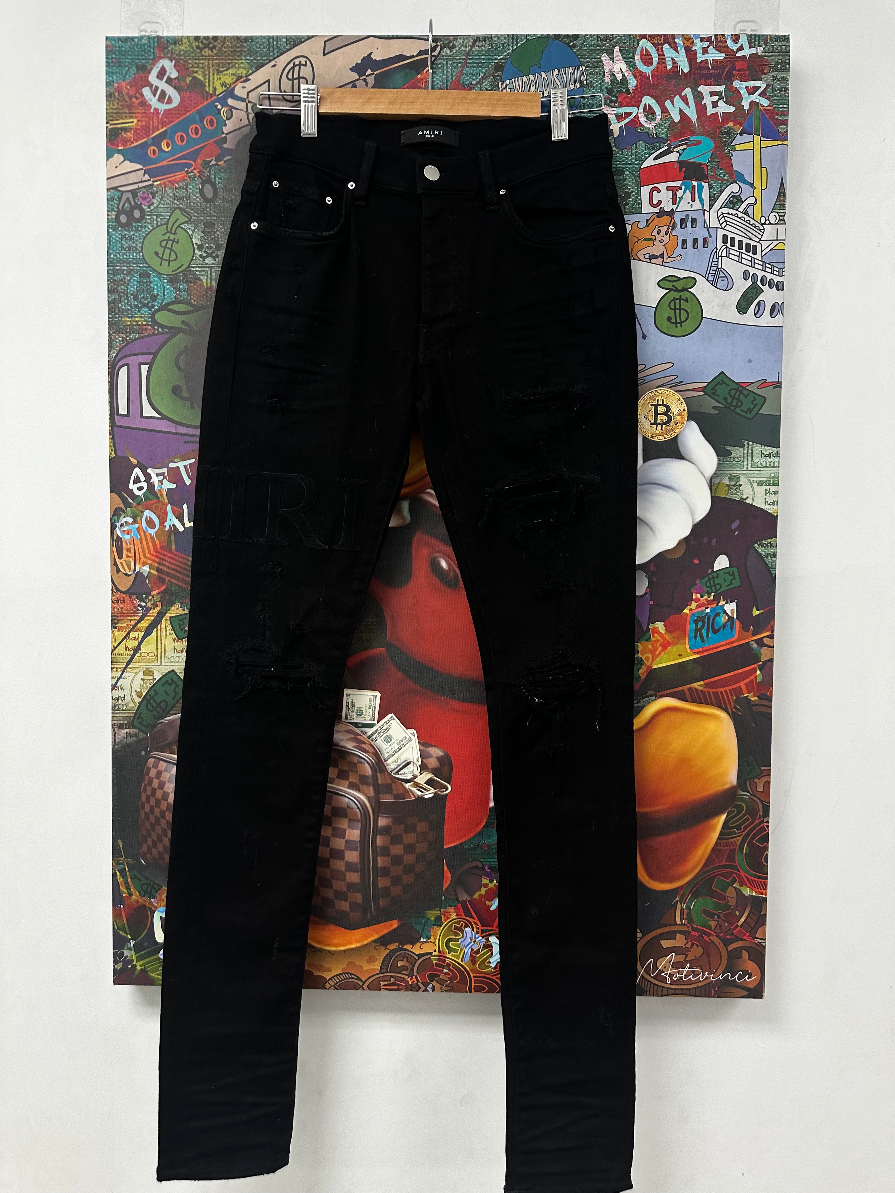 Amiri Side Logo Black Jeans New 31
