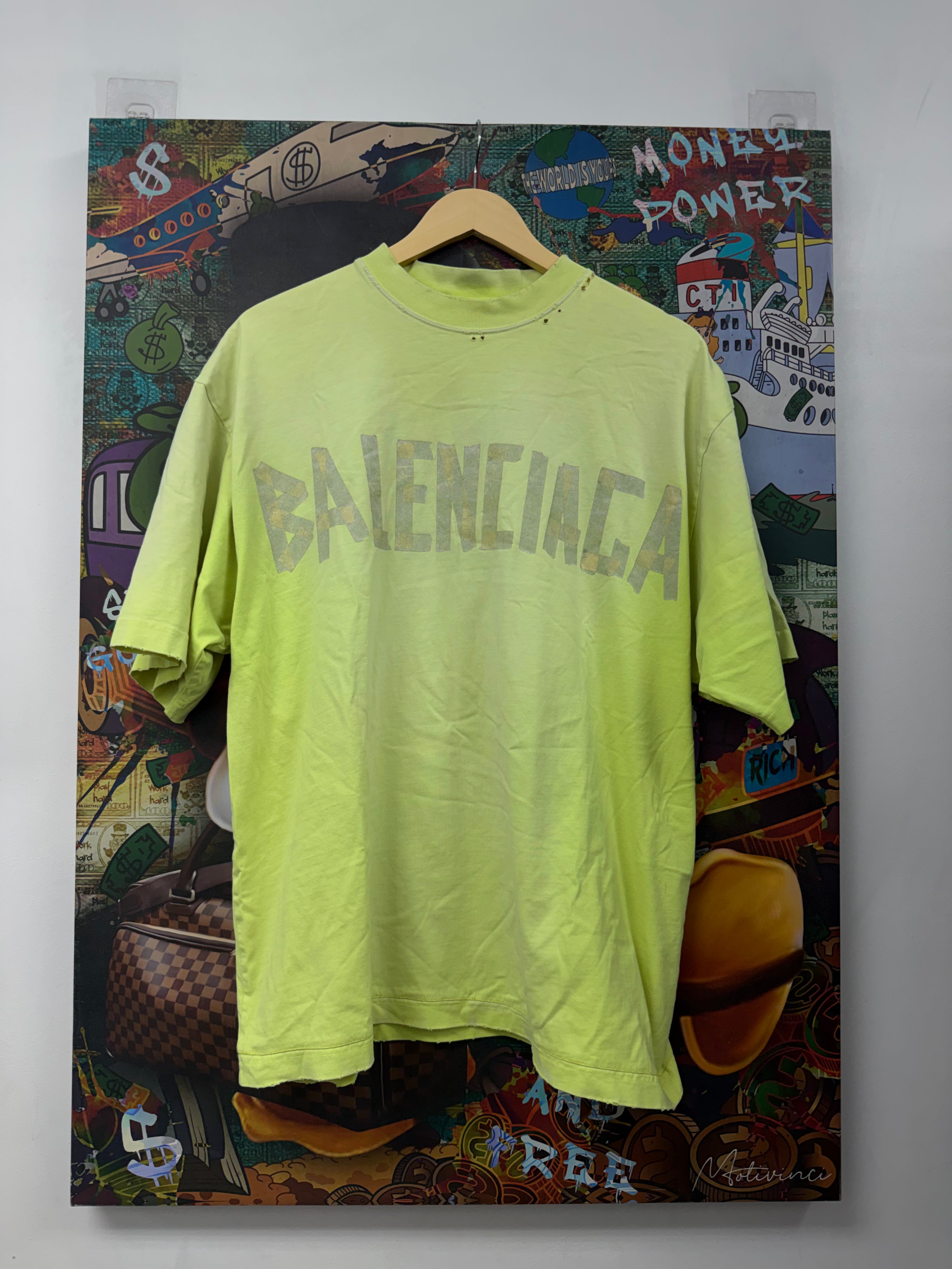 Balenciaga Yellow Flu Logo Tee