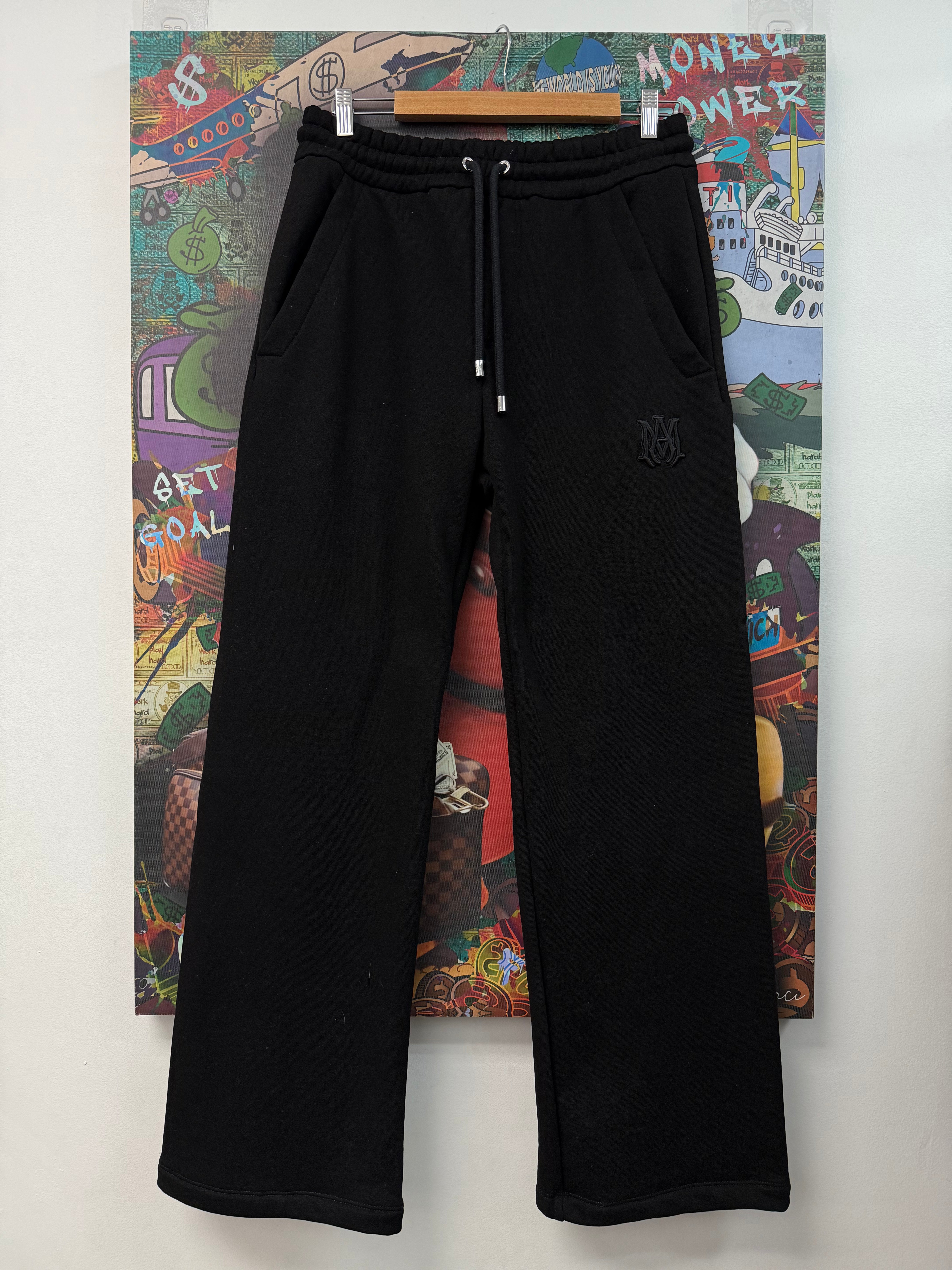 Amiri Black Tonal Embroidered MA Logo Sweats