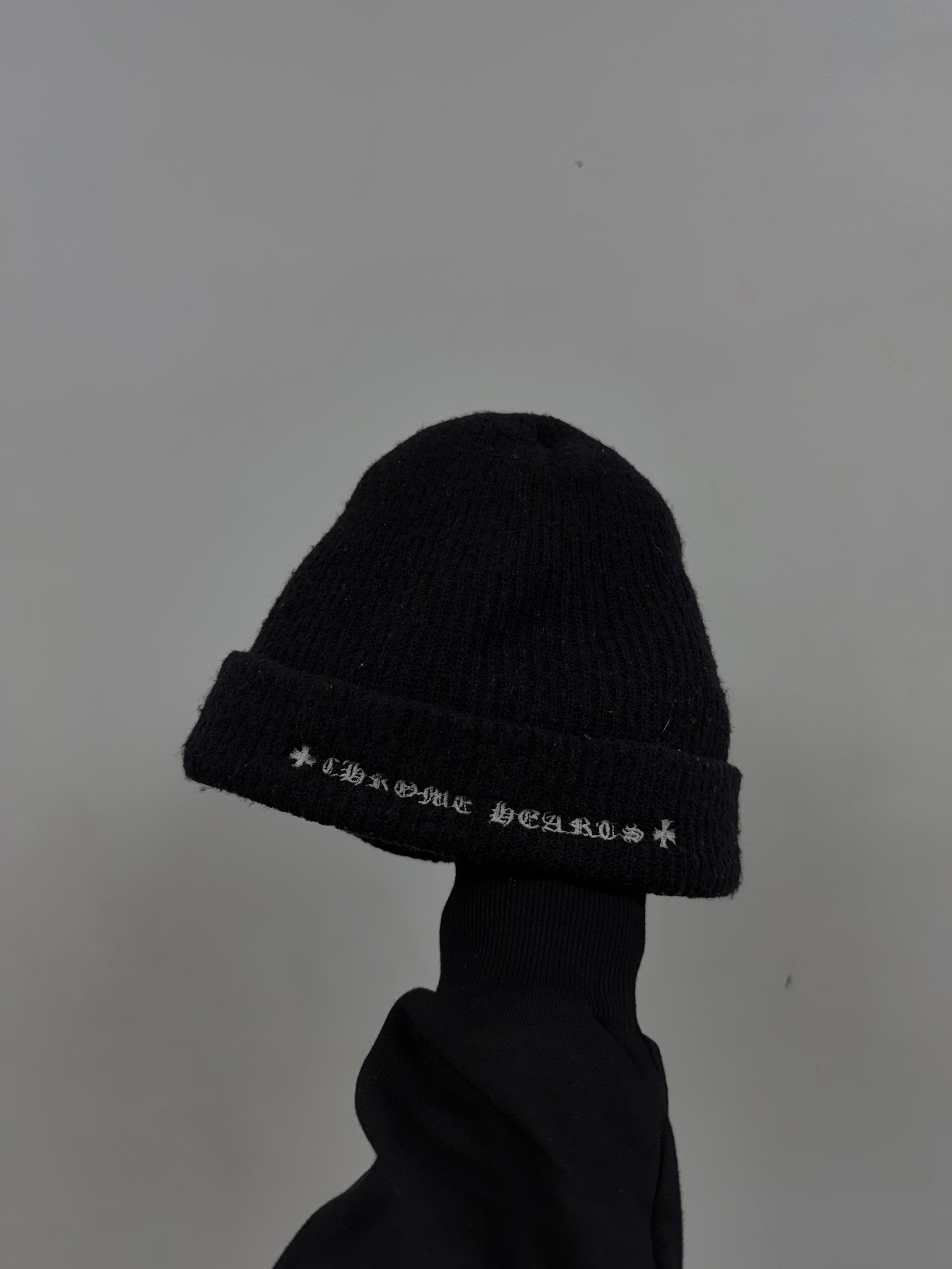 Chrome Hearts Black Wool Plus Logo Beanie