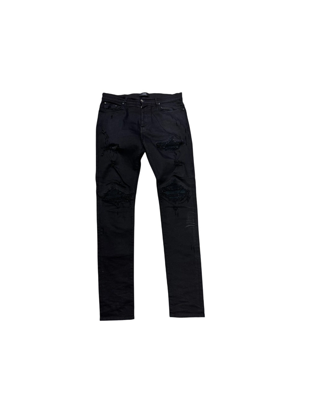 Amiri "MX1" Velour Patch Black Jeans