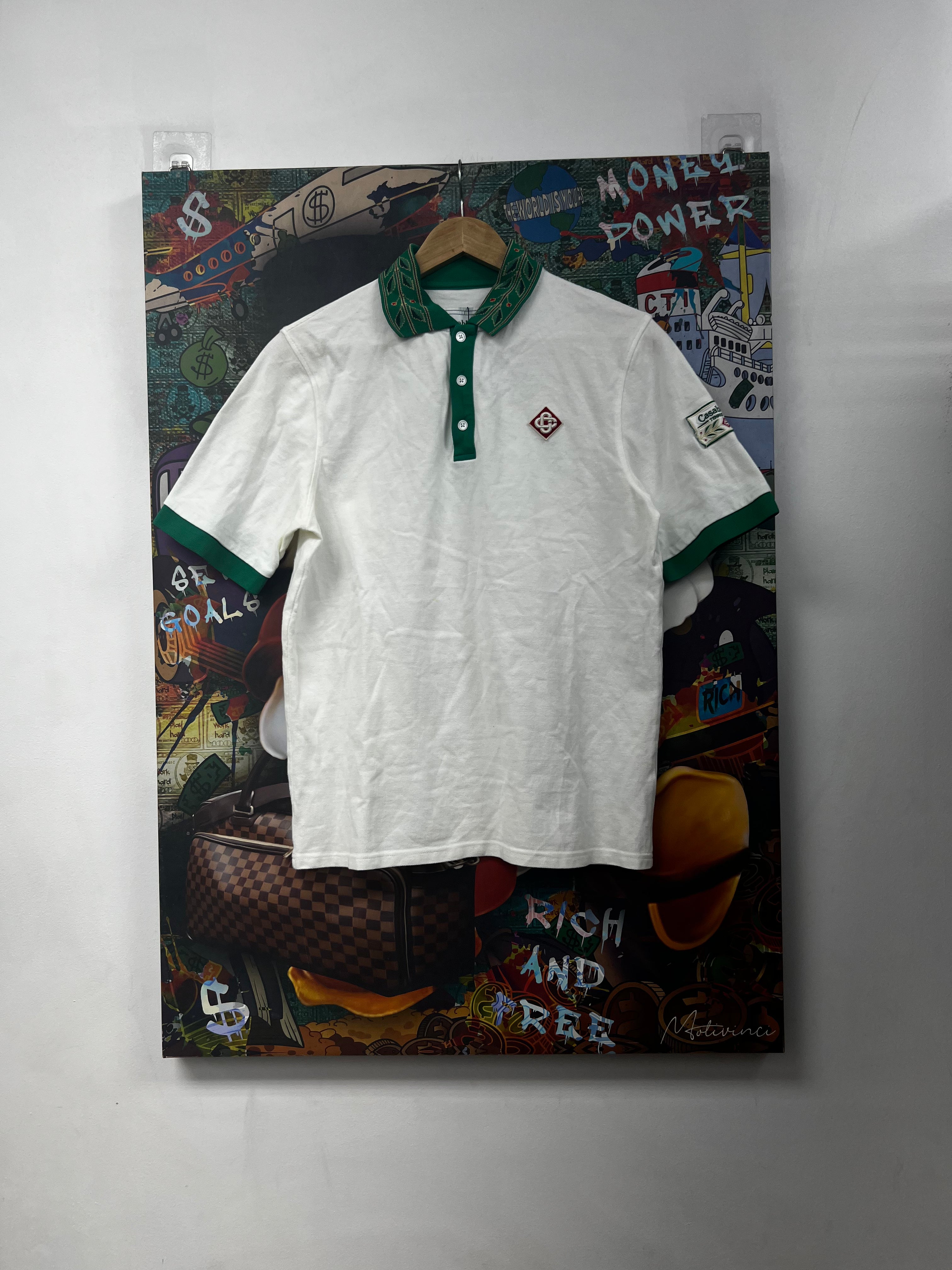 Casablanca White Green Vine Polo