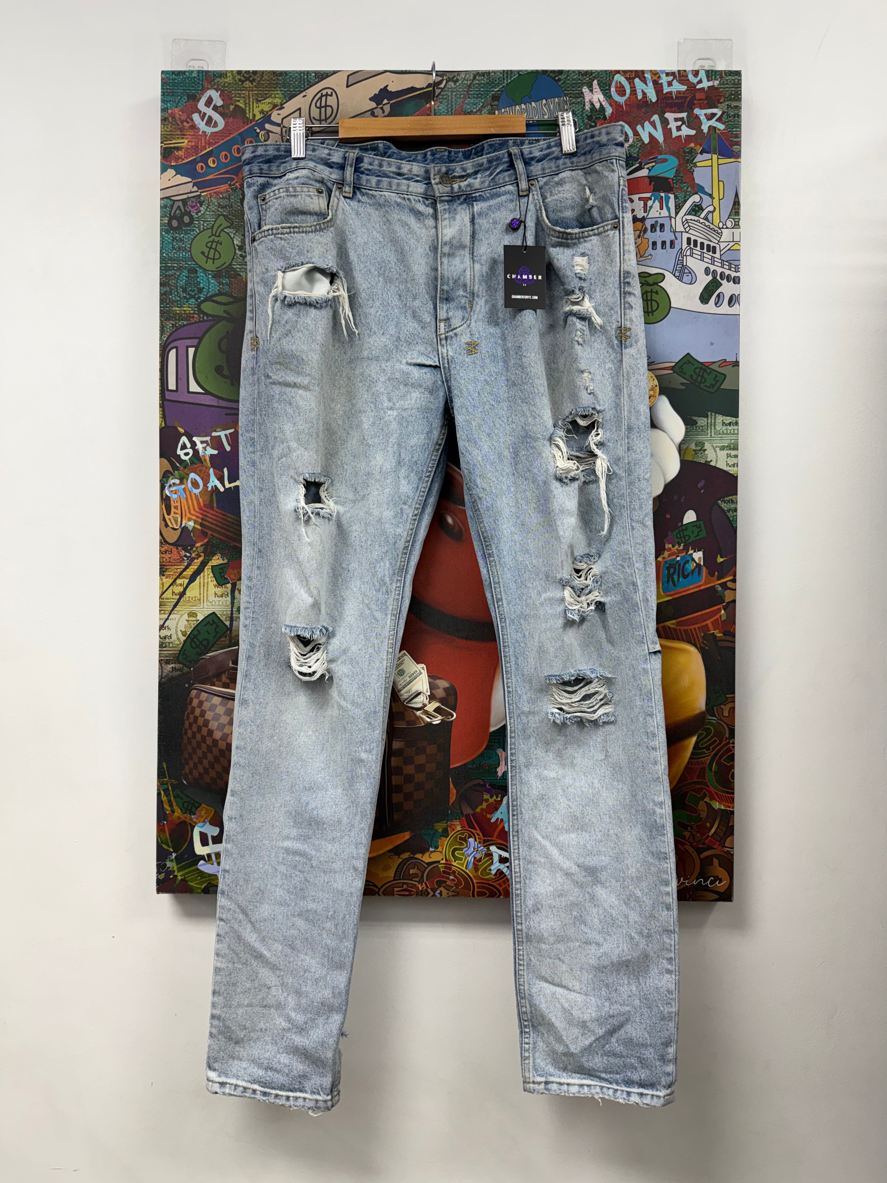 Ksubi x Travis Scott Light Wash Ripped Jeans
