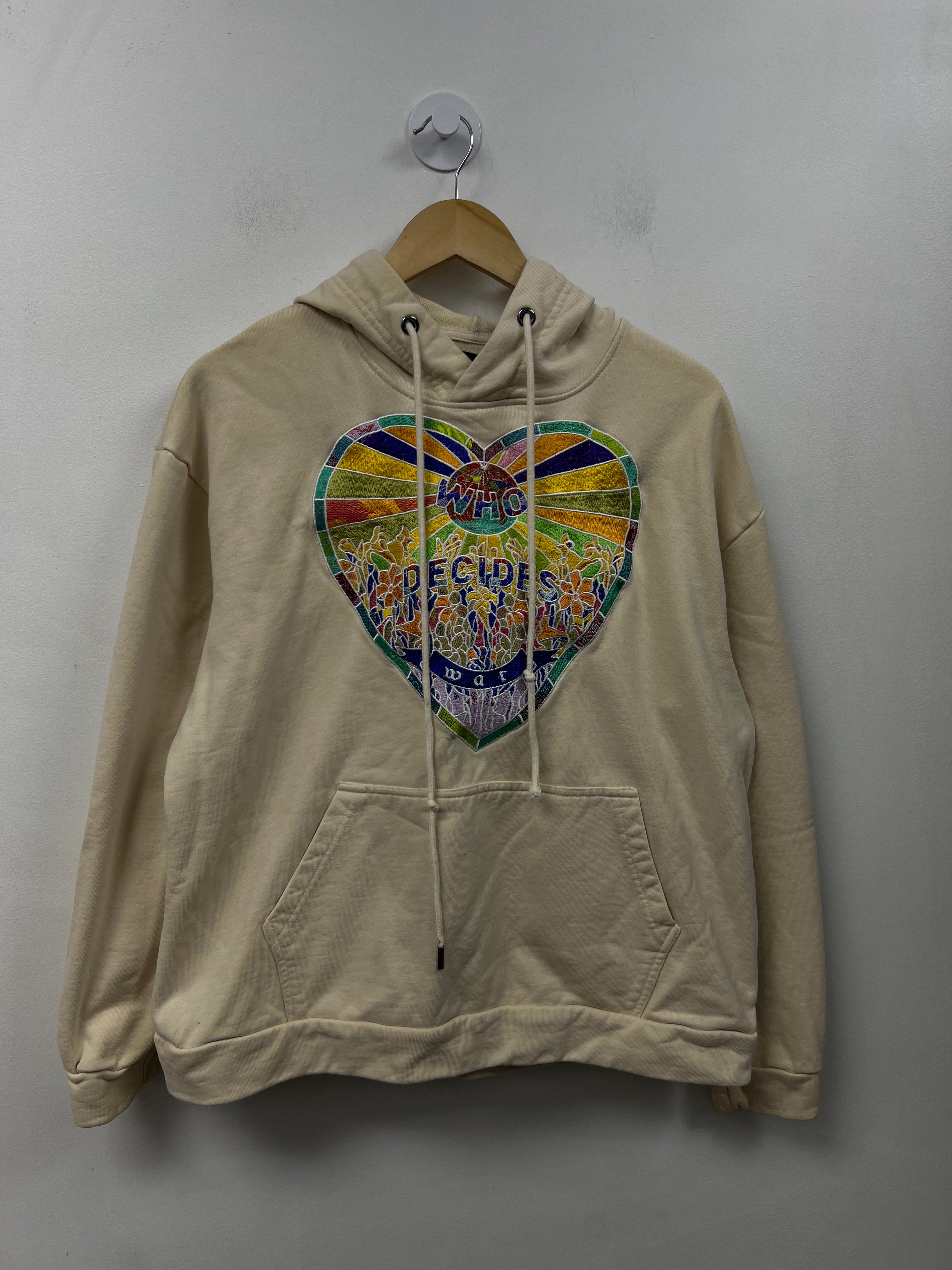 Who Decides War Cream Love Heart Stained Glass Hoodie