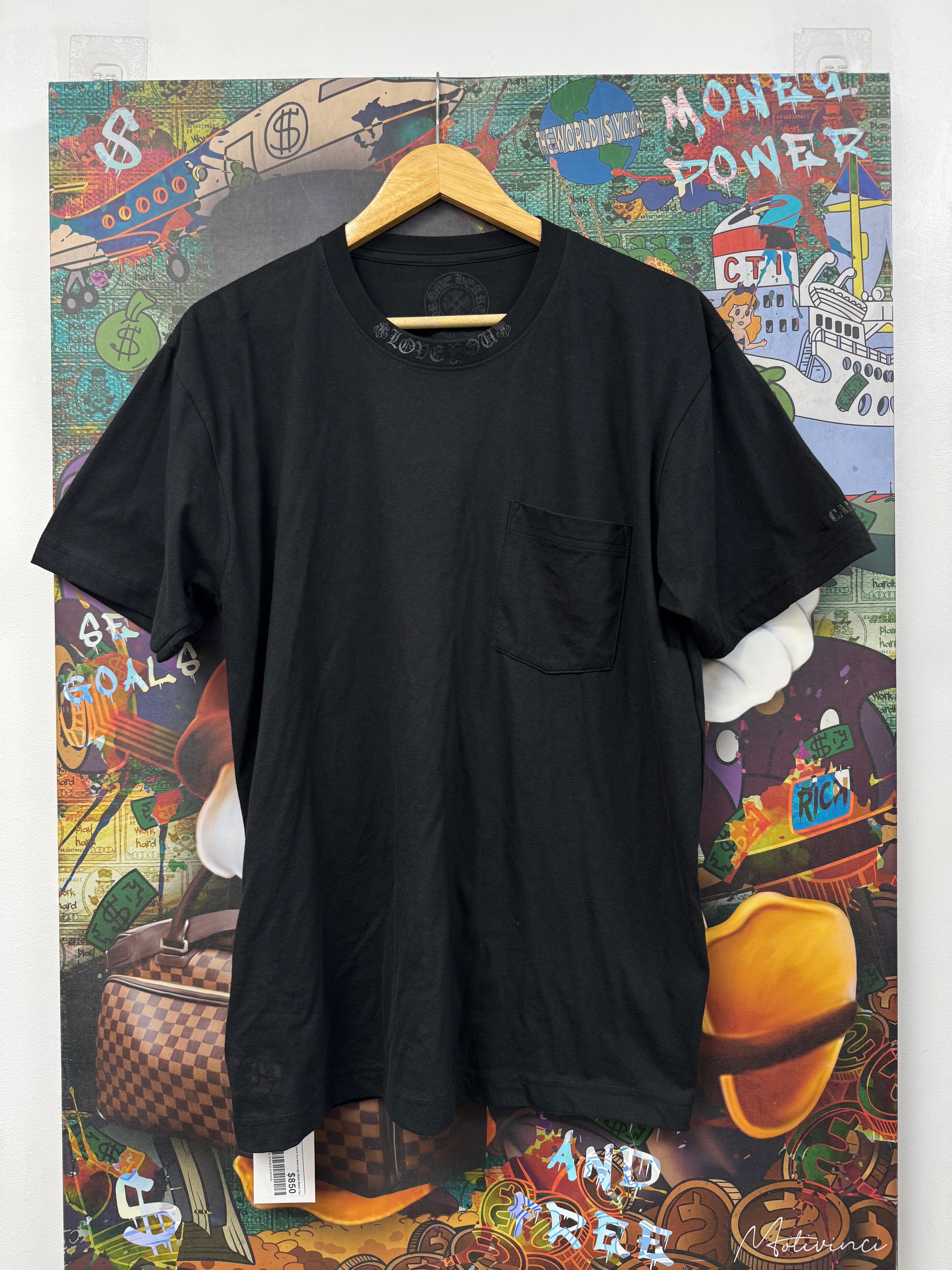 Chrome Hearts Love You Neck Logo Black Black Tee