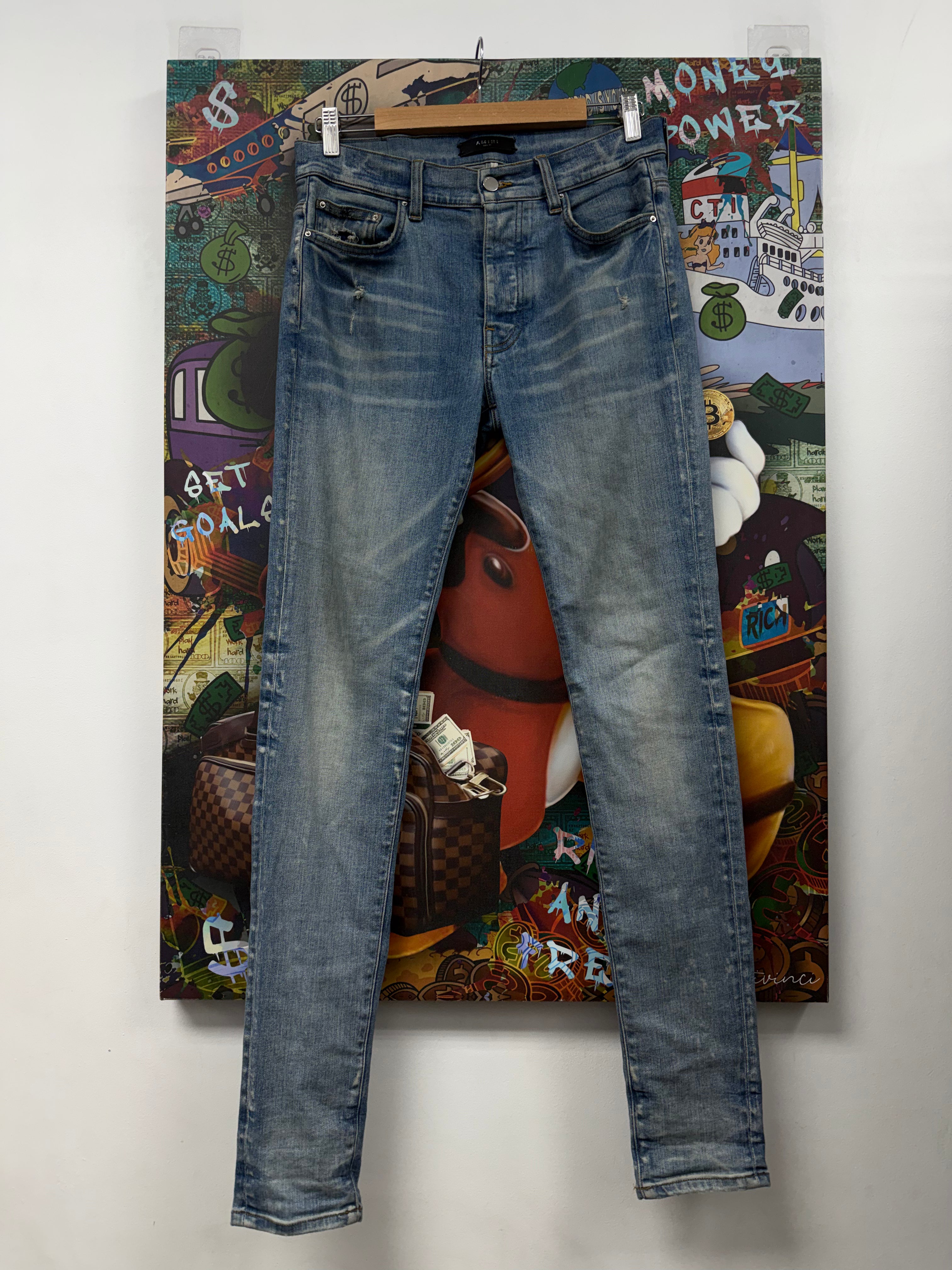 Amiri Light Wash Plain Thrasher Jeans